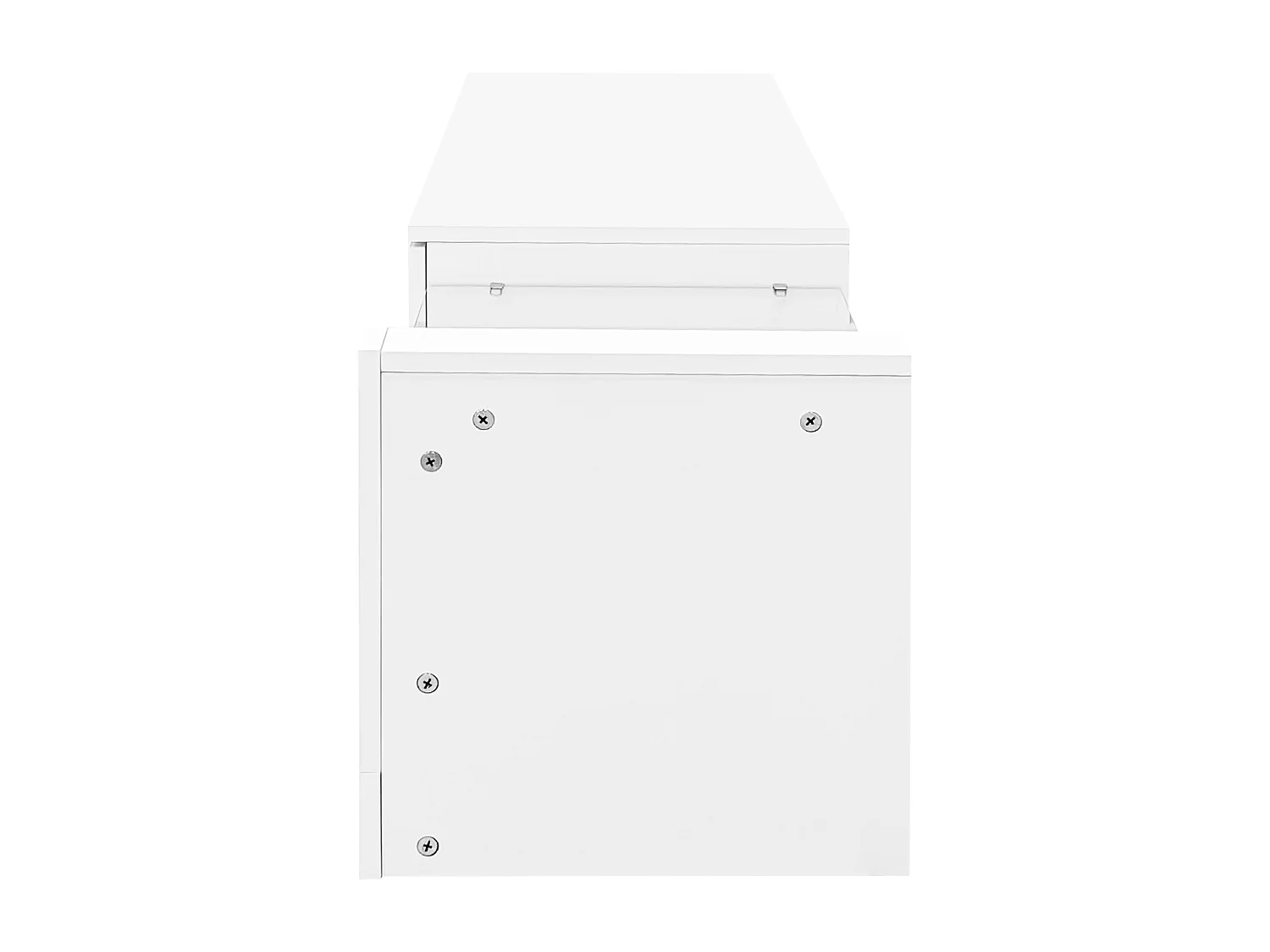 Meuble TV  + Table basse - avec lumières LED - meuble de rangement en bois - blanc
