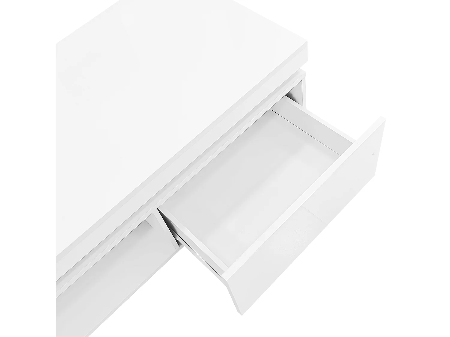 Meuble TV  + Table basse - avec lumières LED - meuble de rangement en bois - blanc