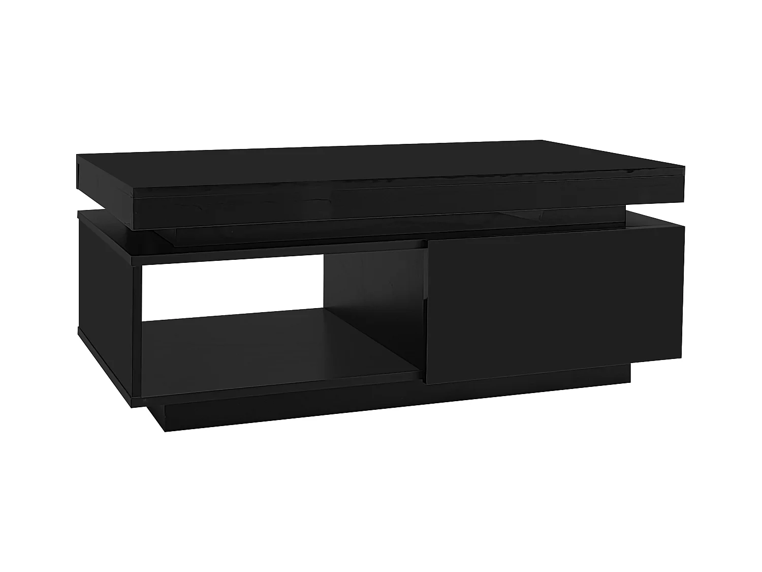 Woonkamer LED TV-meubelset + salontafel - houten opbergmeubel - zwart (181x38x38 cm)