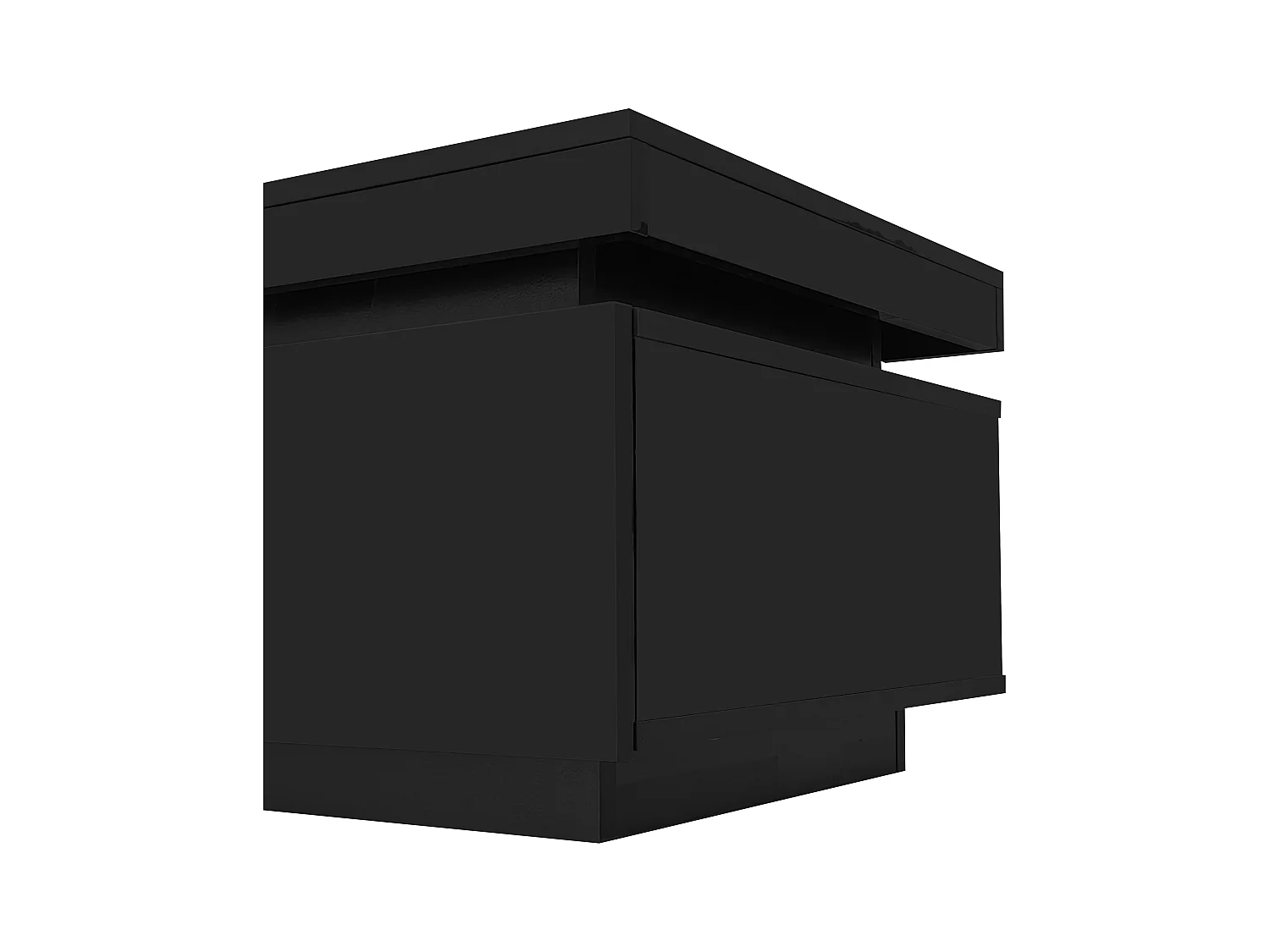 Woonkamer LED TV-meubelset + salontafel - houten opbergmeubel - zwart (181x38x38 cm)