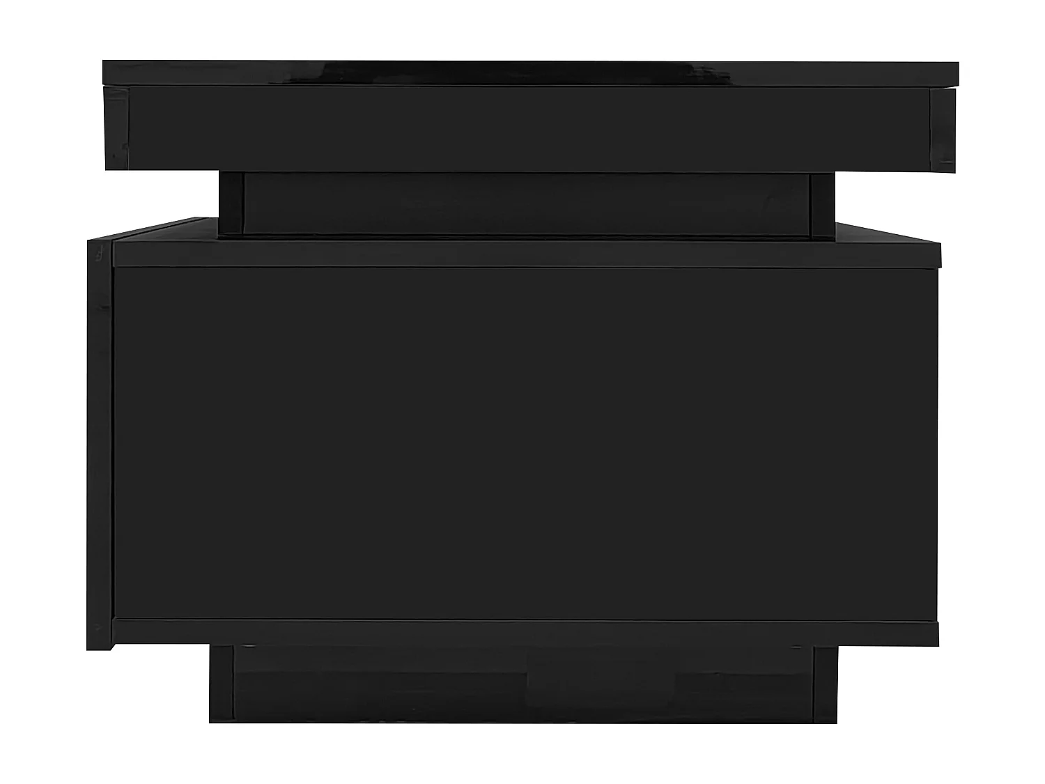 Meuble TV 181x38x38 cm + table basse - avec LED - meuble de rangement en bois - noir