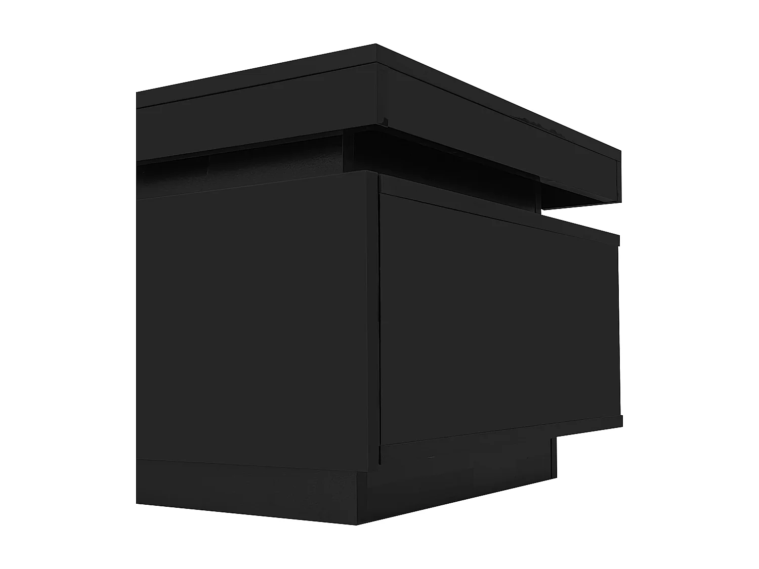 Meuble TV 181x38x38 cm + table basse - avec LED - meuble de rangement en bois - noir