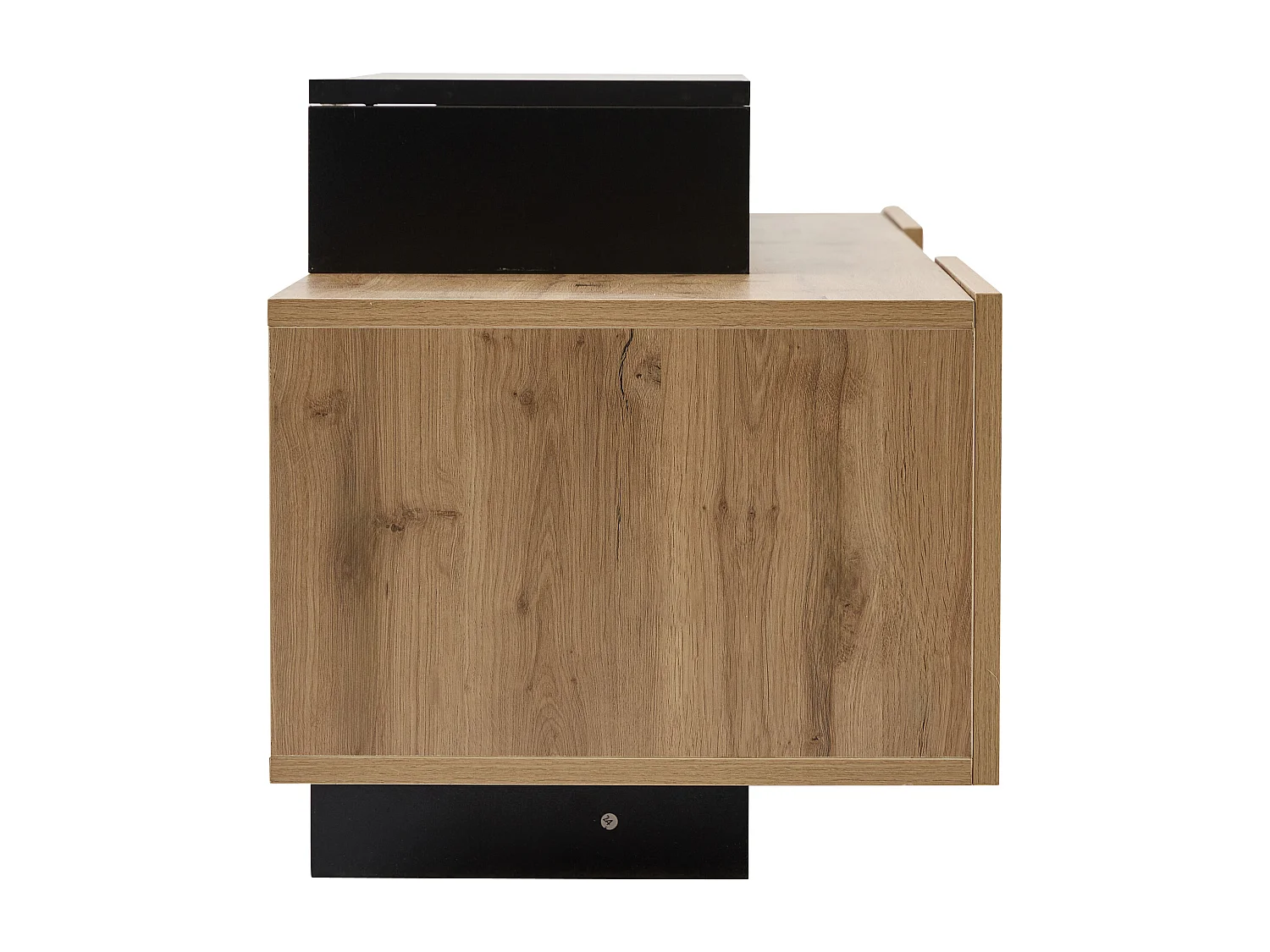 Meuble TV 2 portes battantes - LED - meuble de rangement ouvert - marron