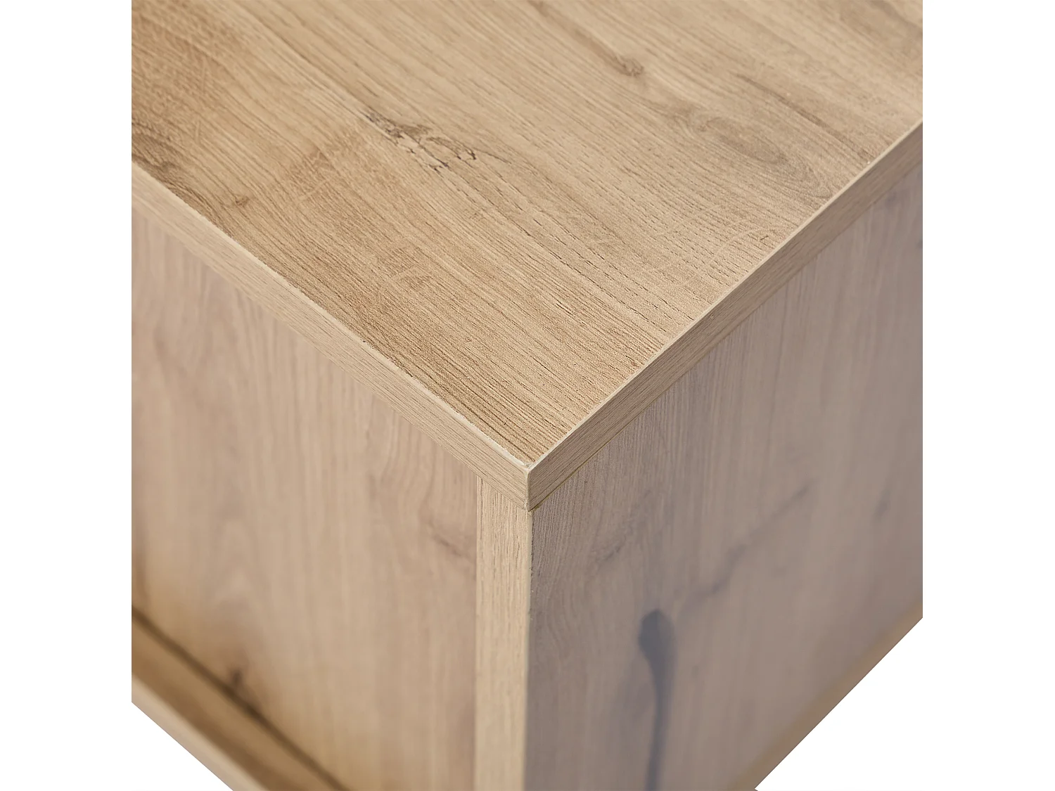 Meuble TV 2 portes battantes - LED - meuble de rangement ouvert - marron