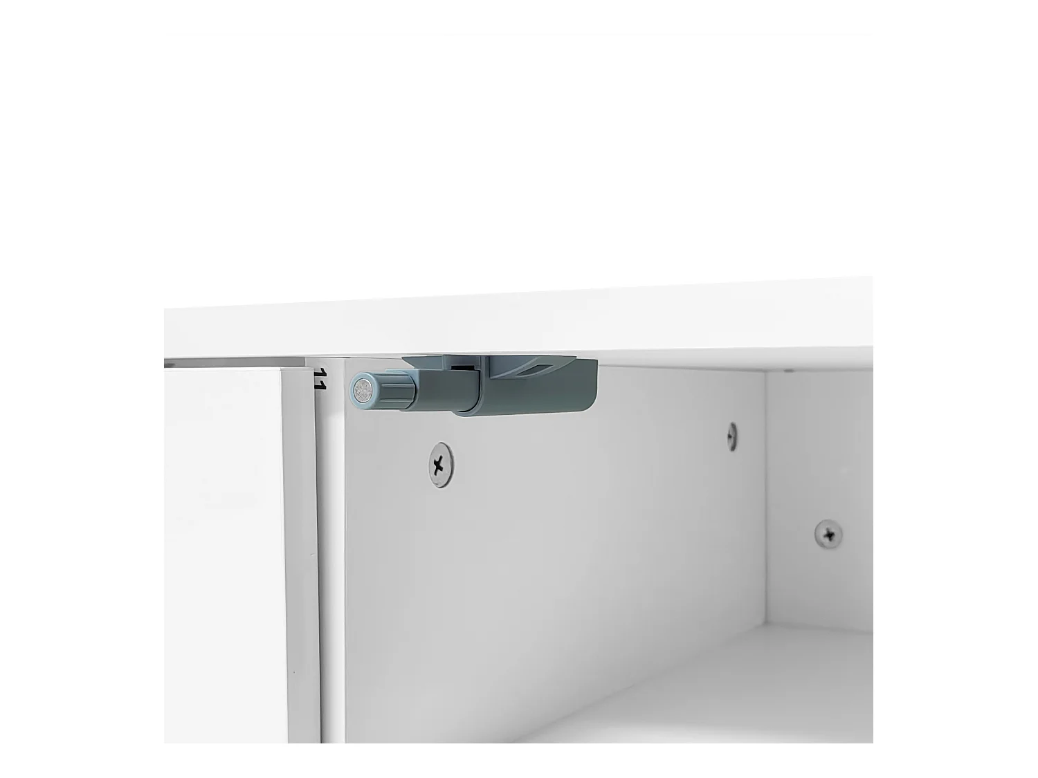 Meuble TV 160x39x45 cm avec LED avec 2 portes 1 tiroir - meuble de rangement ouvert en bois - blanc