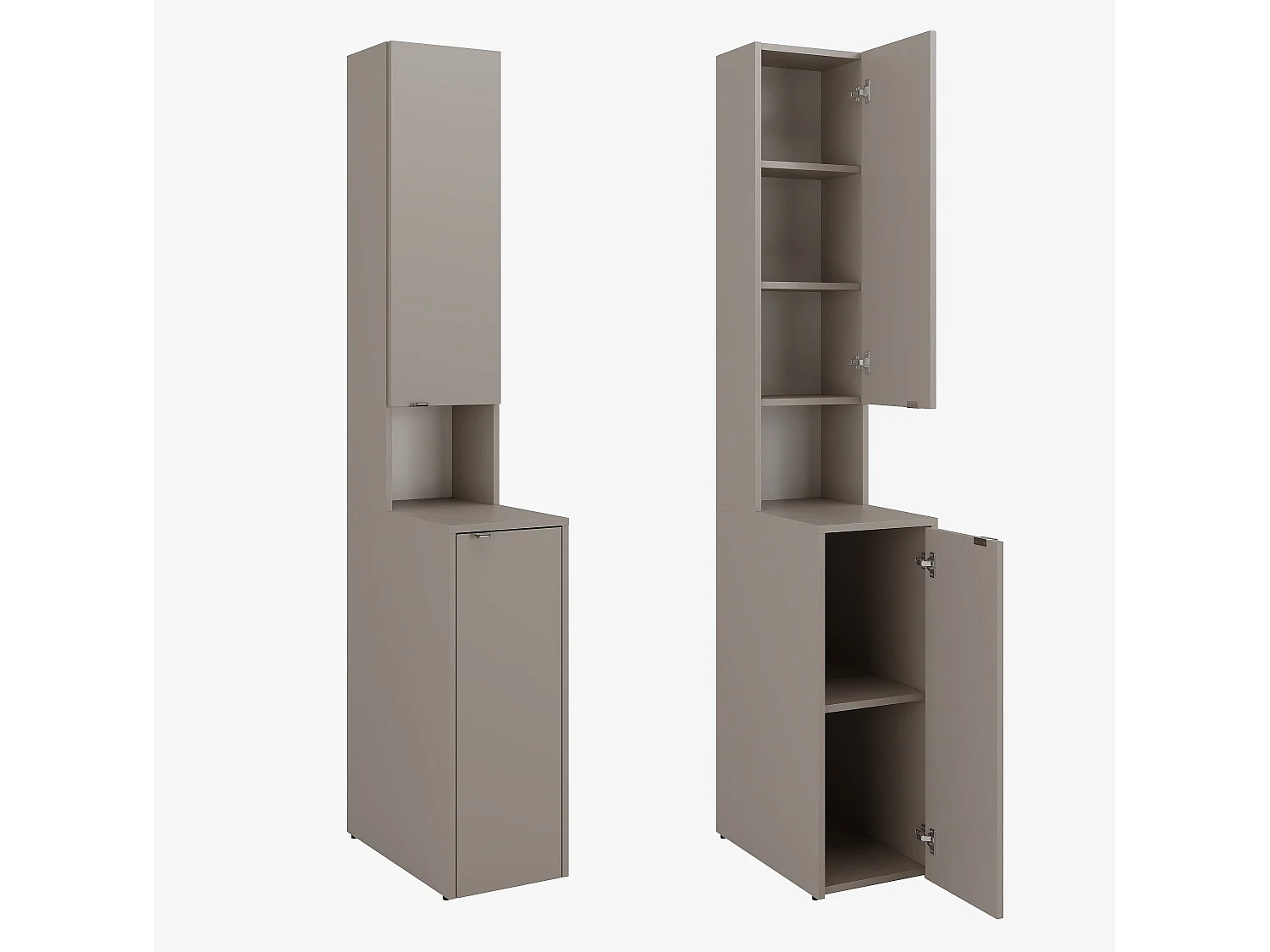 Armoire haute de salle de bain - 210 x 33 x 56 cm Armoire de rangement étroite pour salle de bain