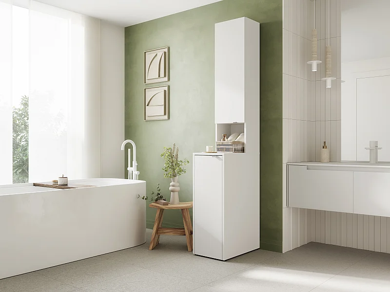 Wysoka szafka łazienkowa - 210 x 33 x 56 cm Wąska szafka do przechowywania do łazienki