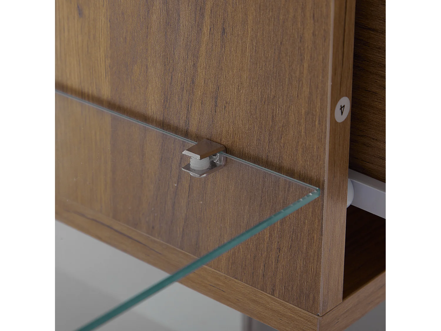 Meuble TV 160x39x40 cm avec 1 porte 2 tiroirs en rotin - meuble de rangement pieds réglables en bois - marron