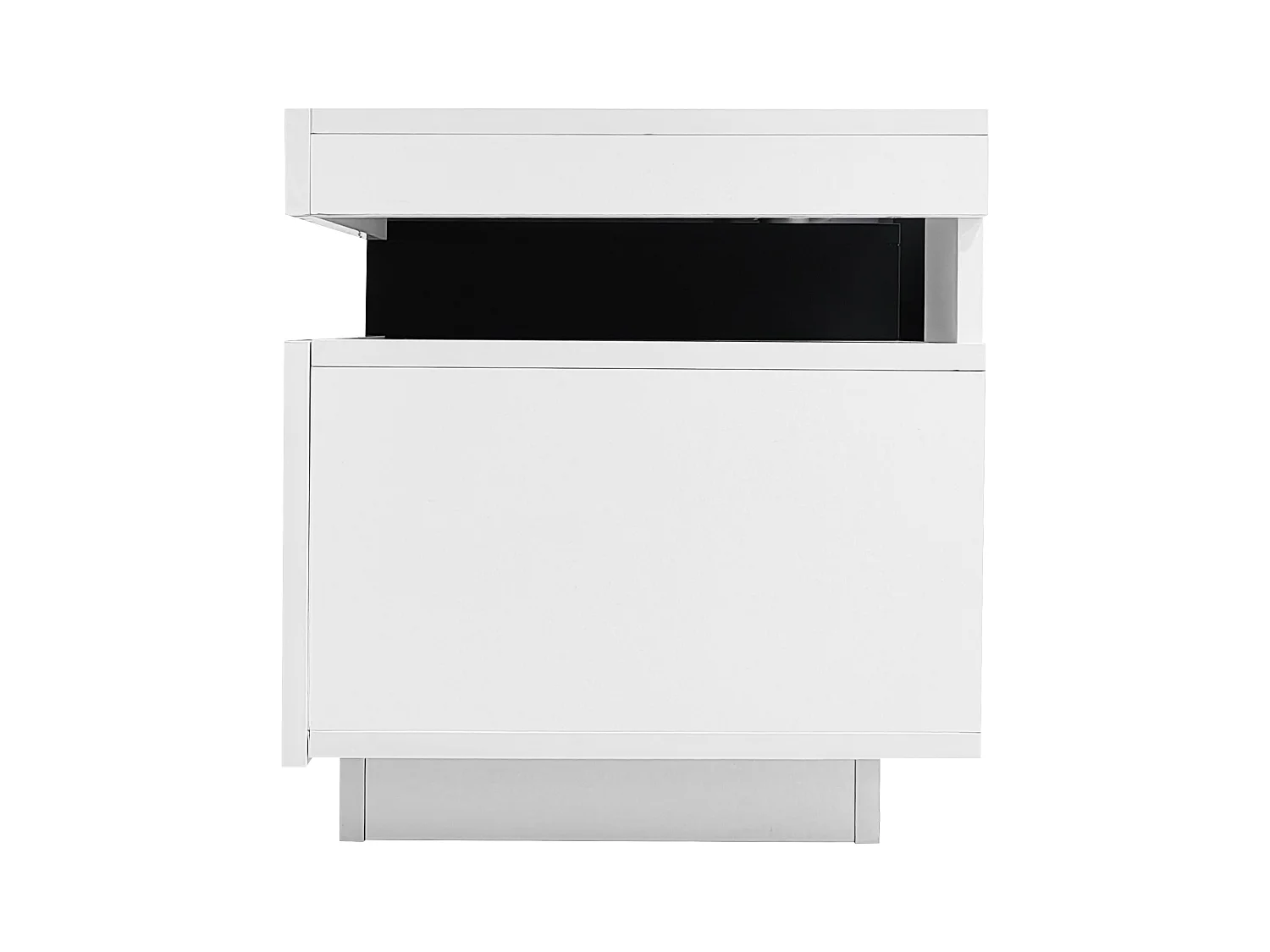 Meuble TV 160x39x42 cm avec LED en 3 tiroirs - meuble de rangement ouvert en bois - blanc