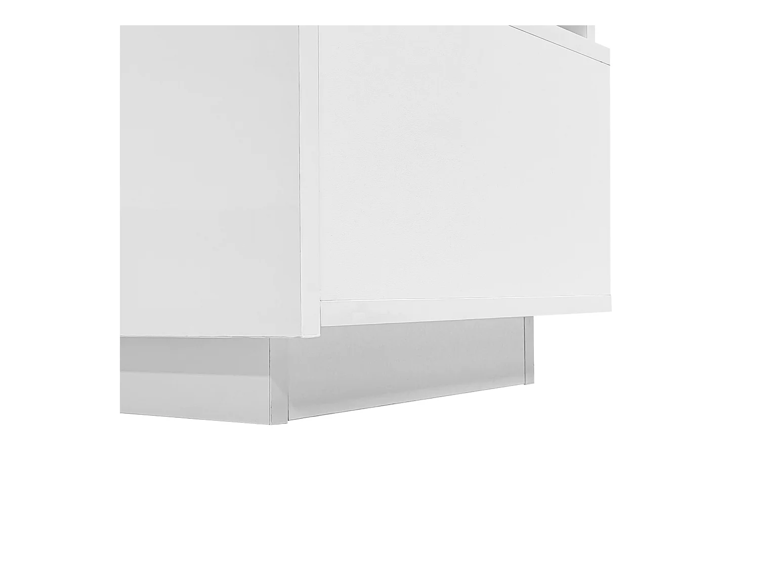 Meuble TV 160x39x42 cm avec LED en 3 tiroirs - meuble de rangement ouvert en bois - blanc