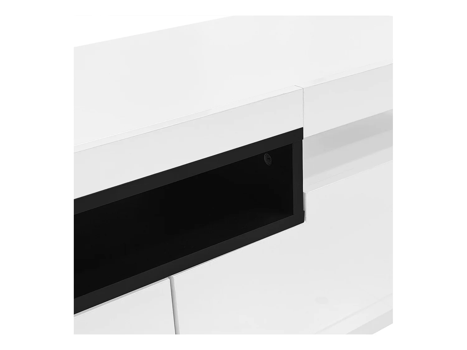 Meuble TV 160x39x42 cm avec LED en 3 tiroirs - meuble de rangement ouvert en bois - blanc