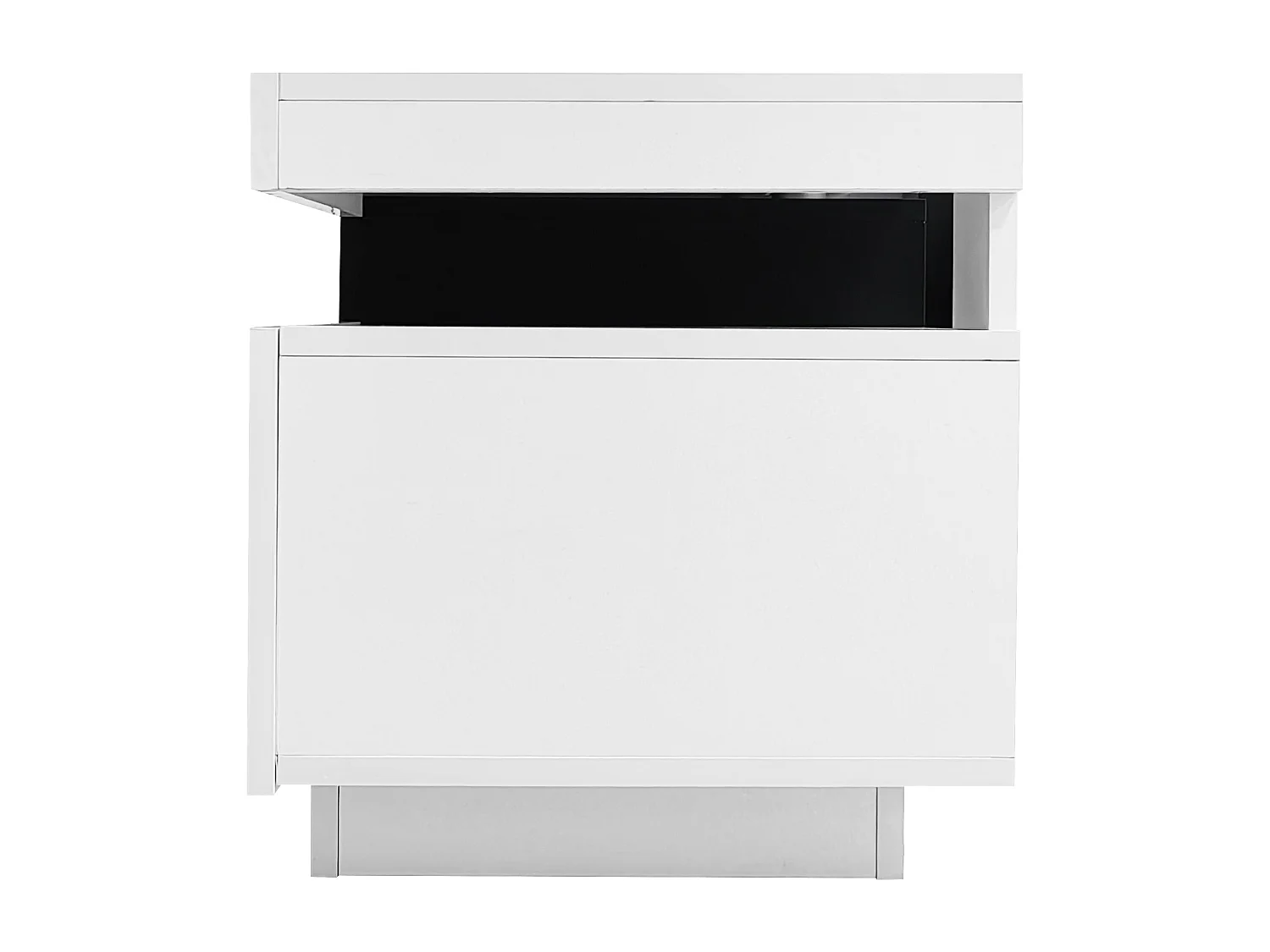 Meuble TV 160x39x42 cm avec LED en 3 tiroirs - meuble de rangement ouvert en bois - blanc