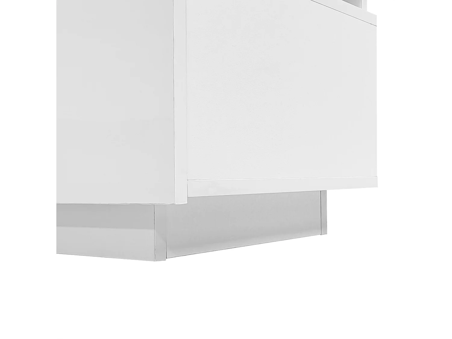 Meuble TV 160x39x42 cm avec LED en 3 tiroirs - meuble de rangement ouvert en bois - blanc