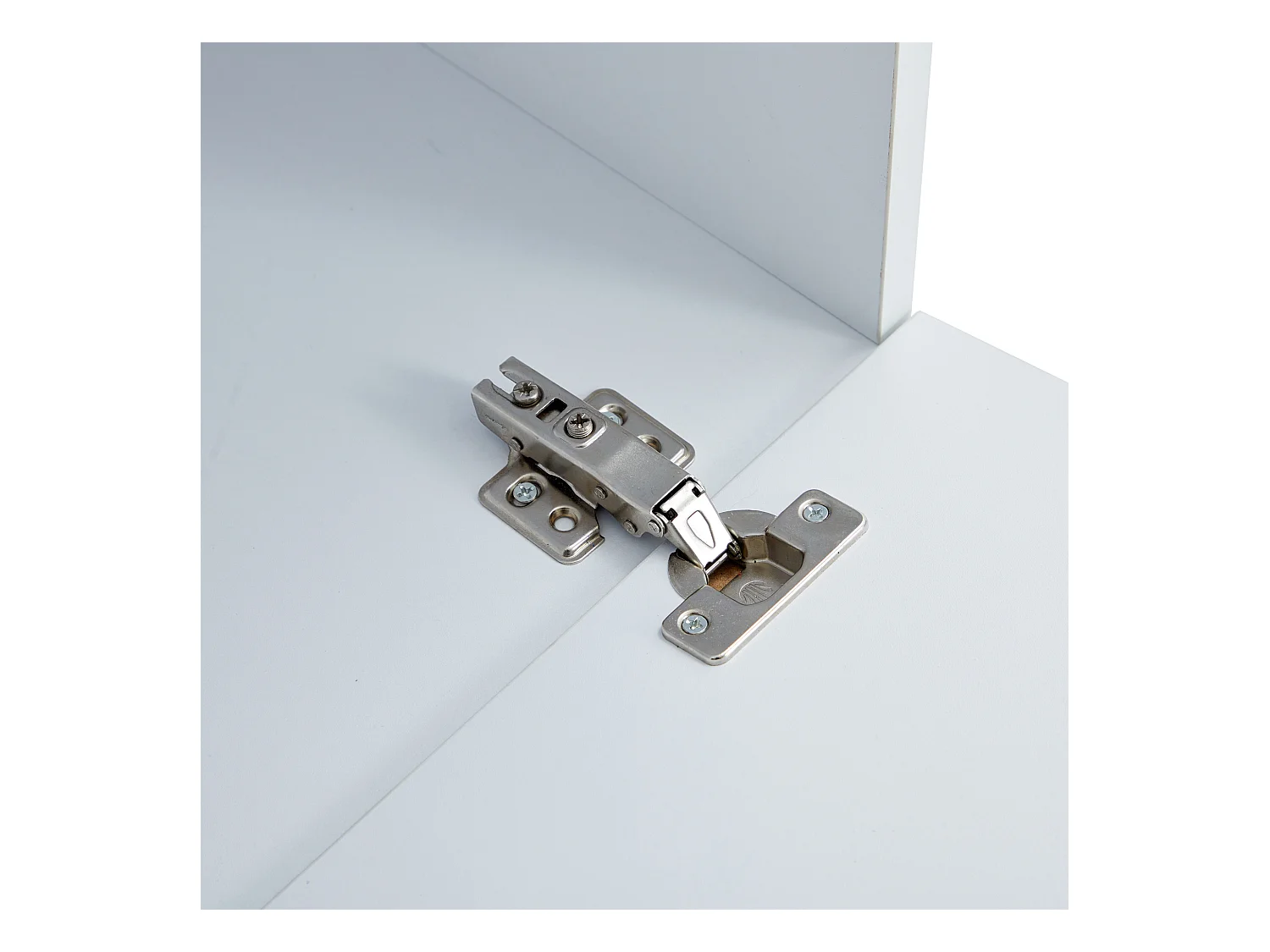 Meuble TV 184x42x58 cm avec lumières LED avec 2 portes - abattantes rangement ouvert en bois - blanc