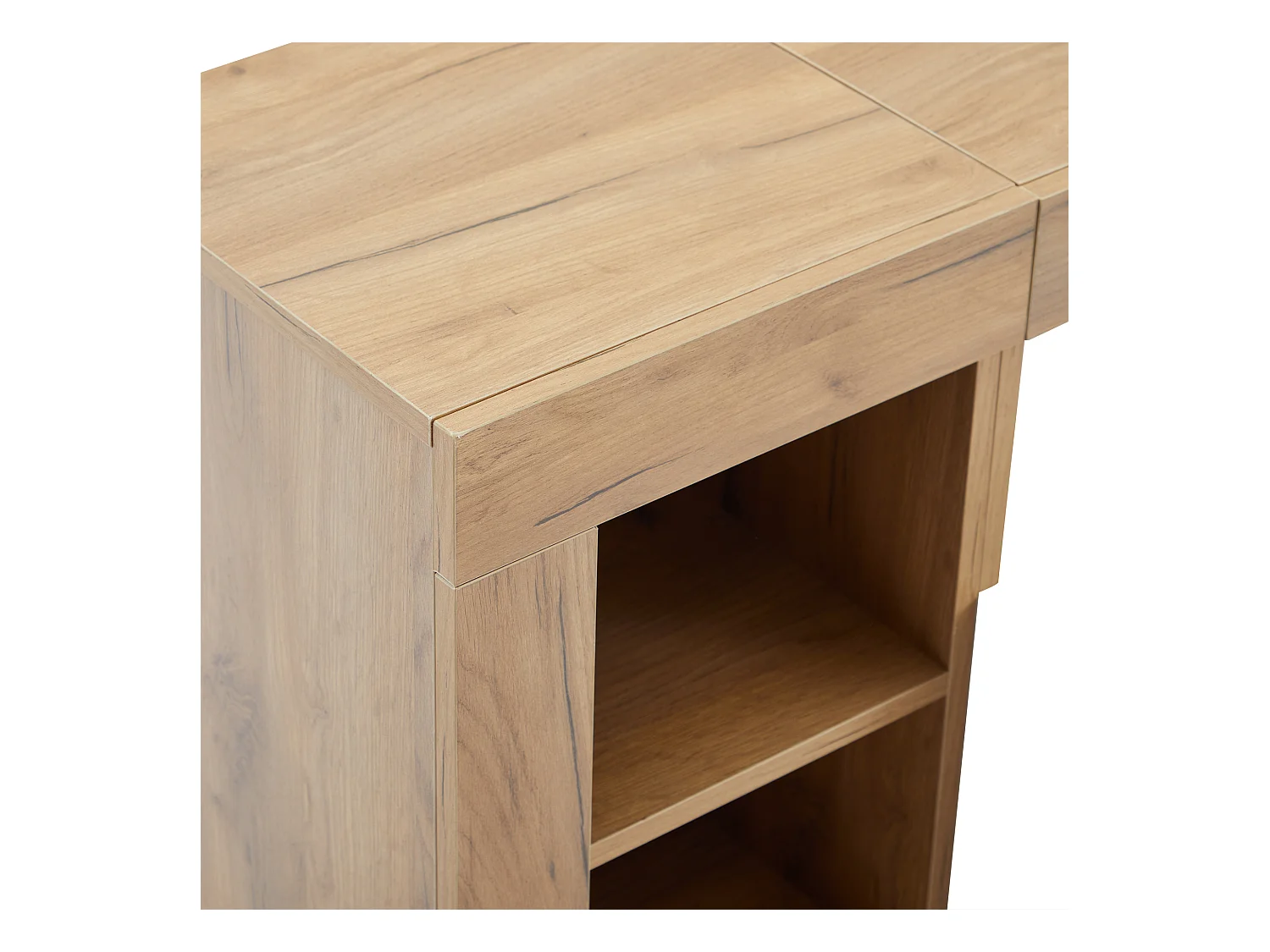 Meuble TV 184x42x58 cm avec lumières LED avec 2 portes - abattantes rangement ouvert en bois - blanc