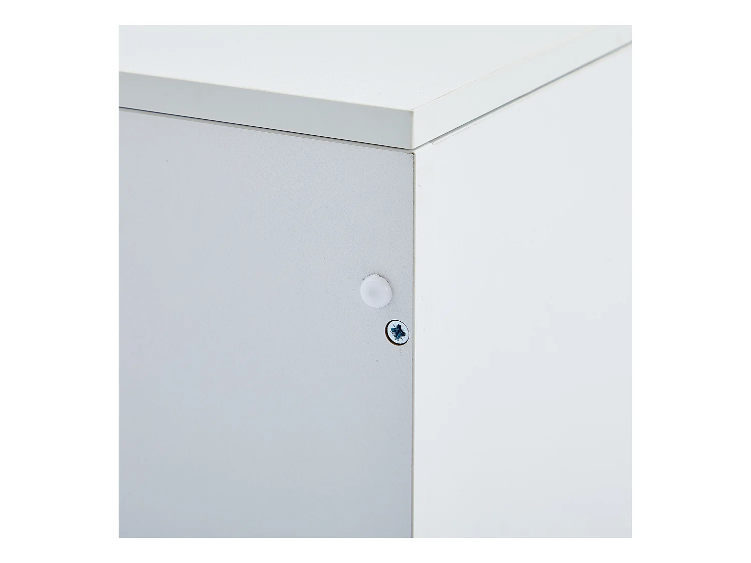 Meuble TV 184x42x58 cm avec lumières LED avec 2 portes - abattantes rangement ouvert en bois - blanc