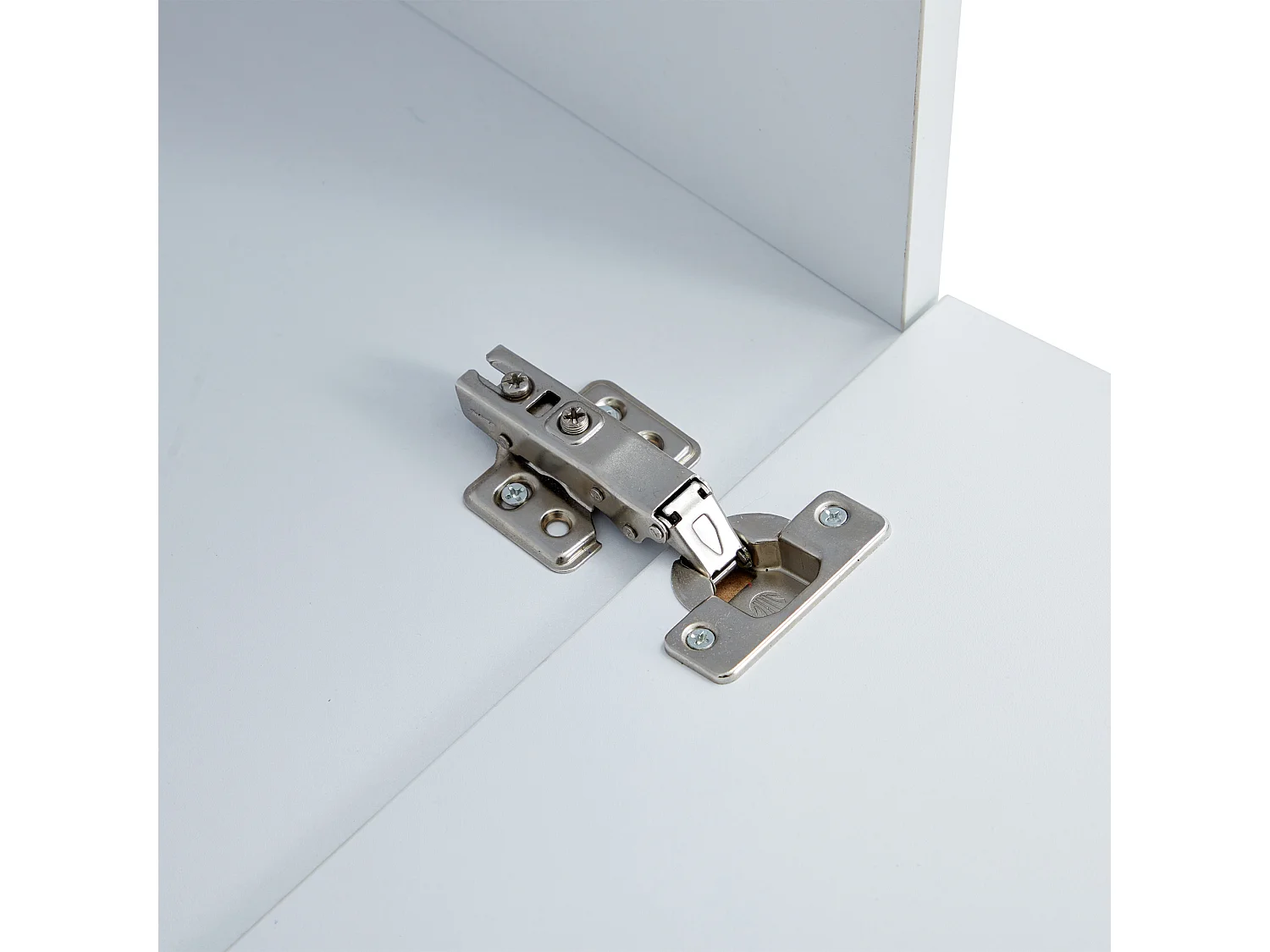 Meuble TV 184x42x58 cm avec lumières LED avec 2 portes - abattantes rangement ouvert en bois - blanc