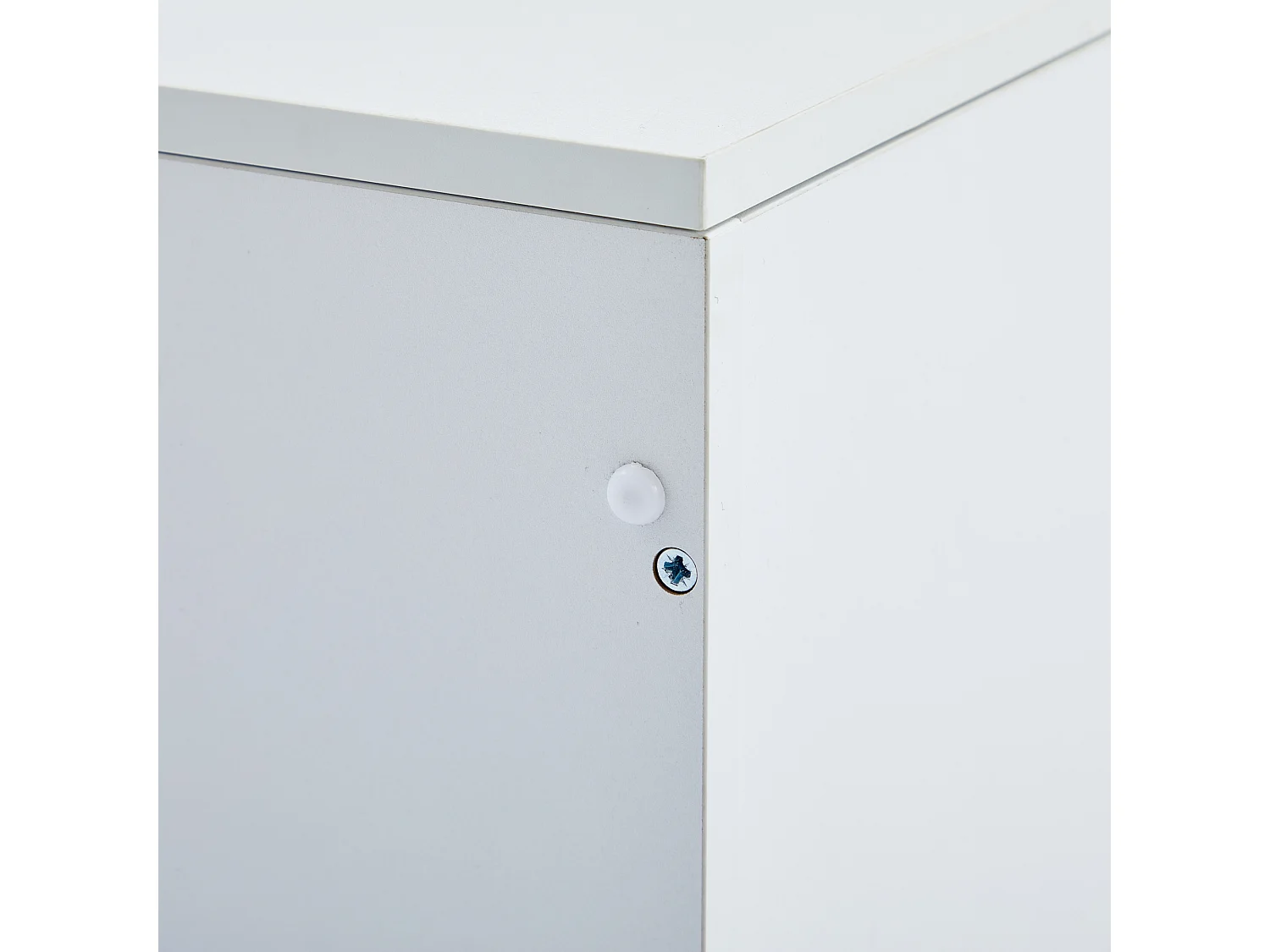 Meuble TV 184x42x58 cm avec lumières LED avec 2 portes - abattantes rangement ouvert en bois - blanc