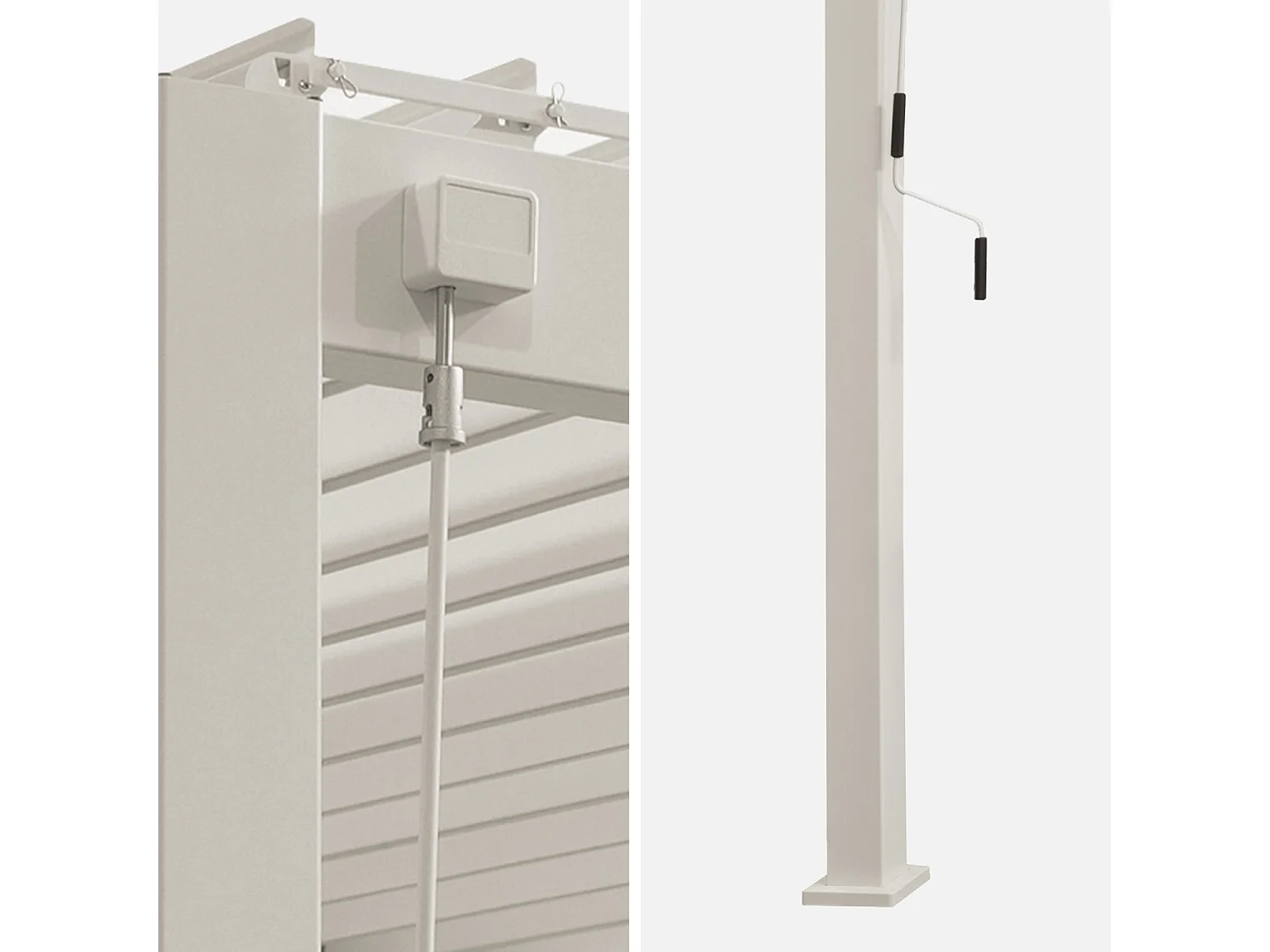 Pergola bioclimatique aluminium beige adossée lames orientables 4x3m Triomphe