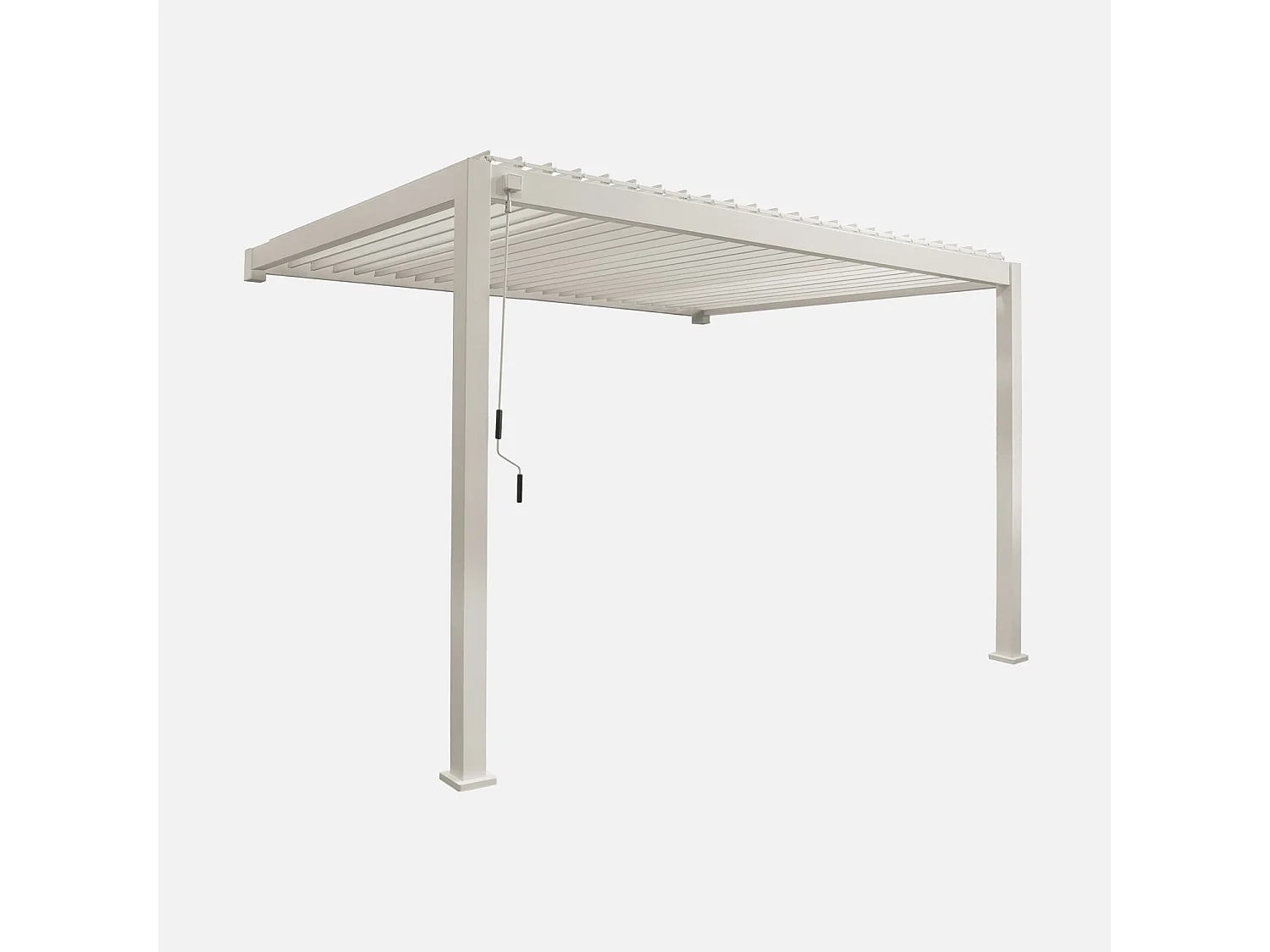 Pergola bioclimatica 3x4m in alluminio addossata, lame orientabili ,