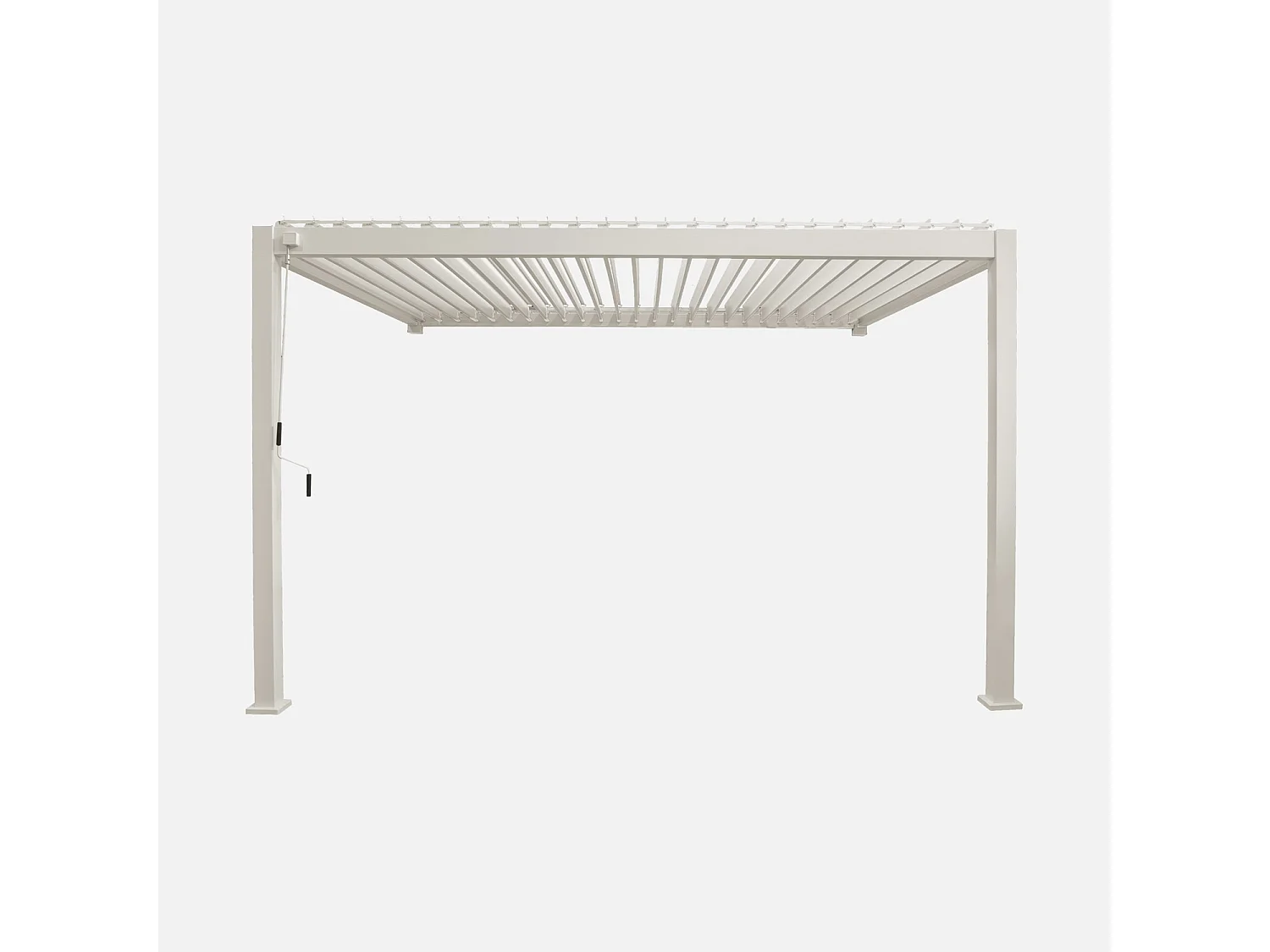 Pergola bioclimatica 3x4m in alluminio addossata, lame orientabili ,