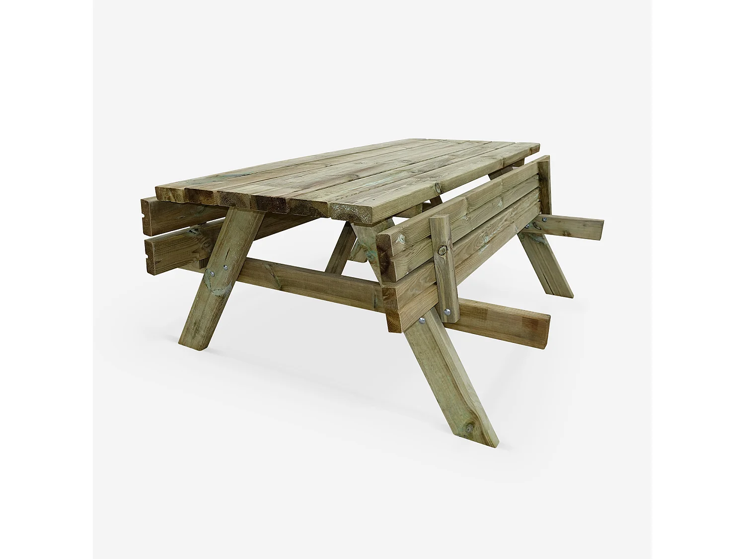 Mesa de picnic con 2 bancos para 6 personas madera