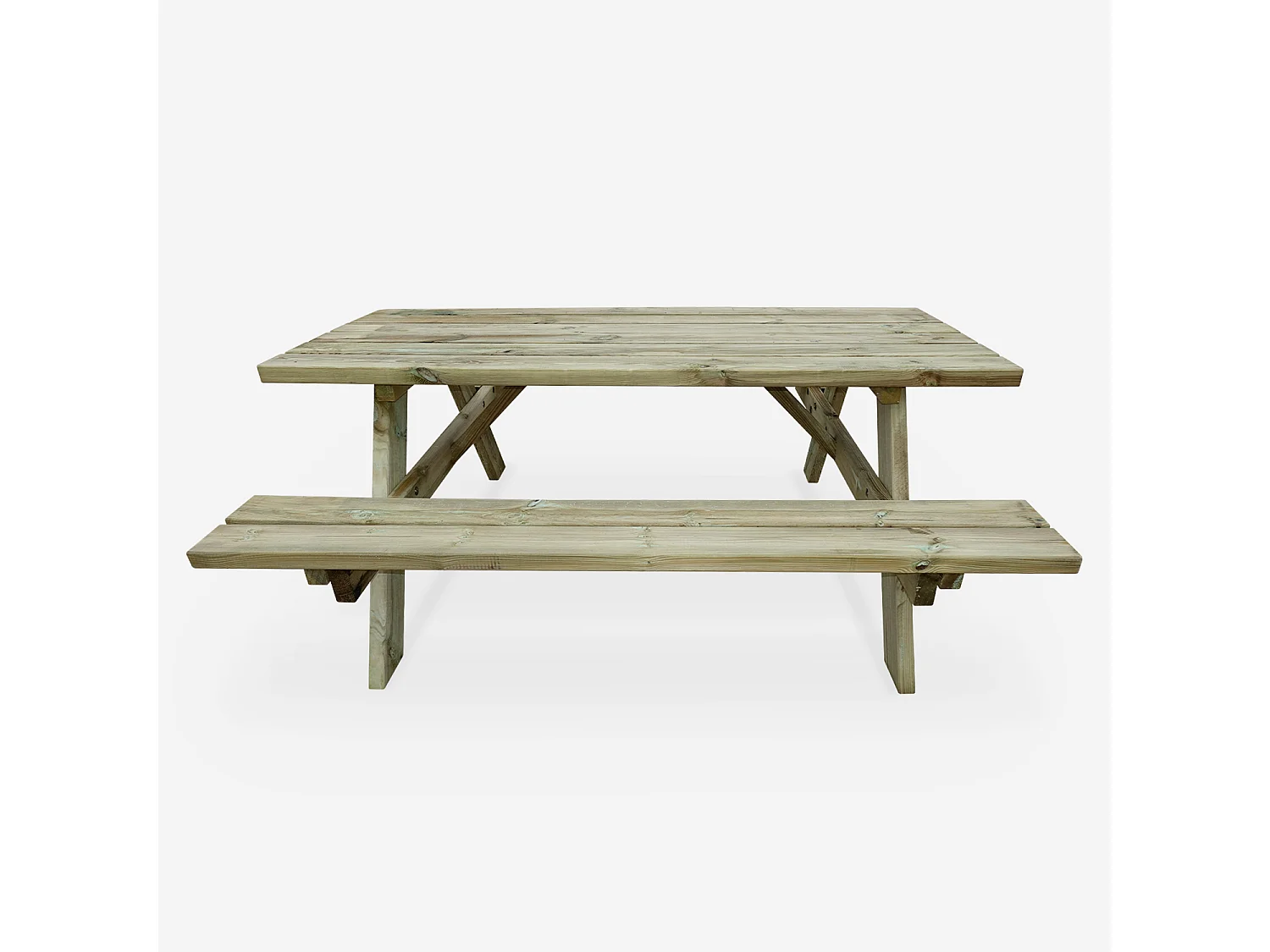 Mesa de picnic con 2 bancos para 6 personas madera