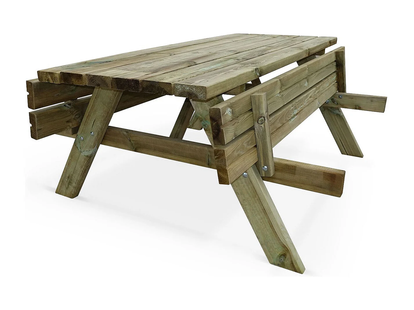 Mesa de picnic con 2 bancos para 6 personas madera