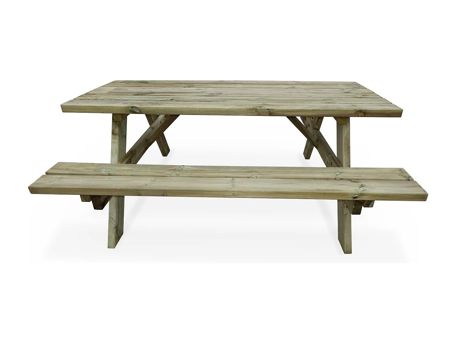 Mesa de picnic con 2 bancos para 6 personas madera