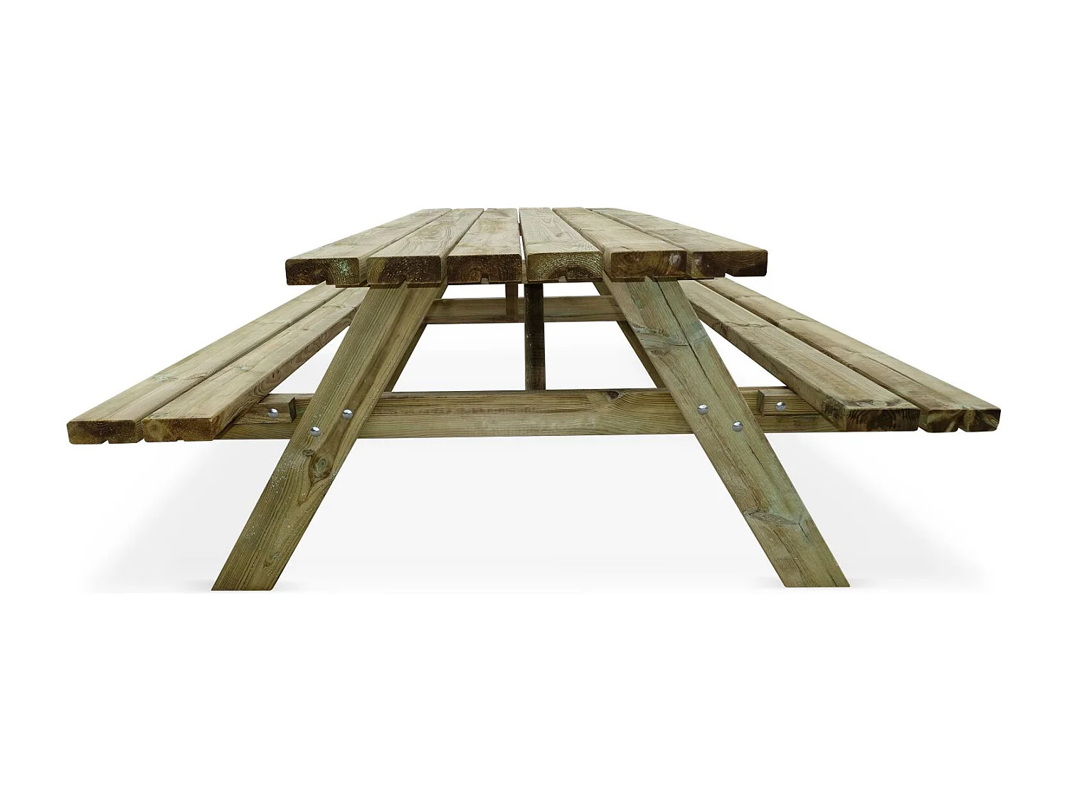 Mesa de picnic con 2 bancos para 6 personas madera