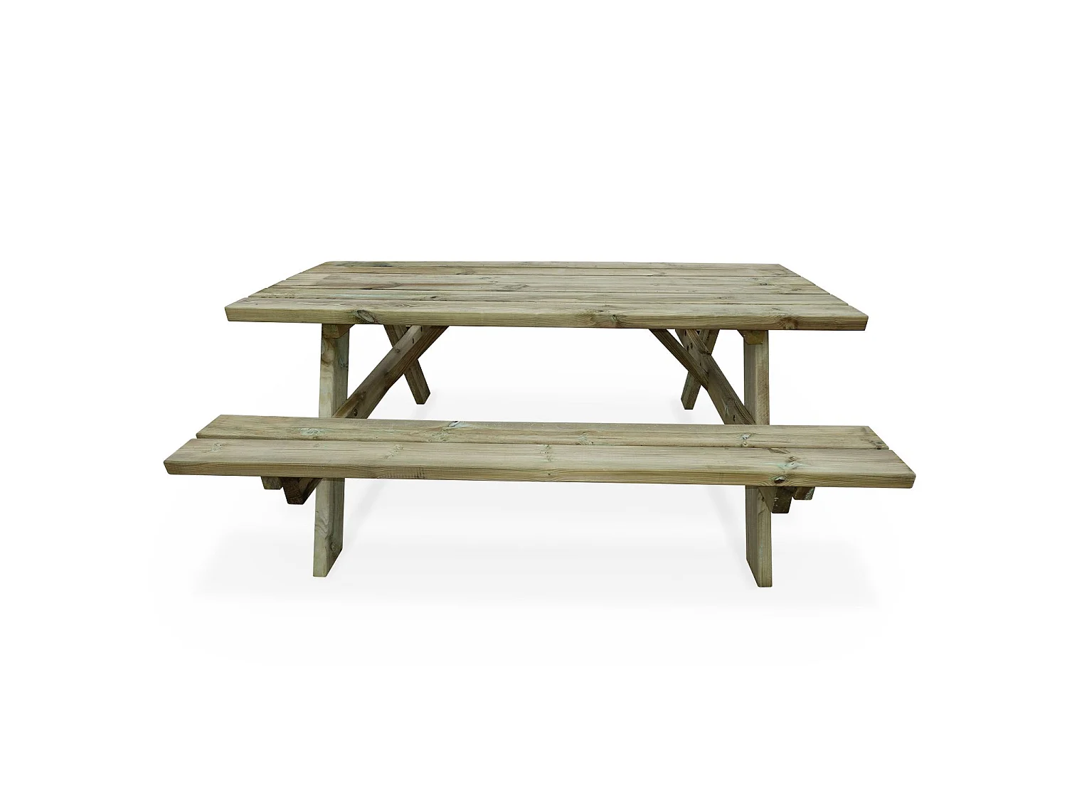 Mesa de picnic con 2 bancos para 6 personas madera