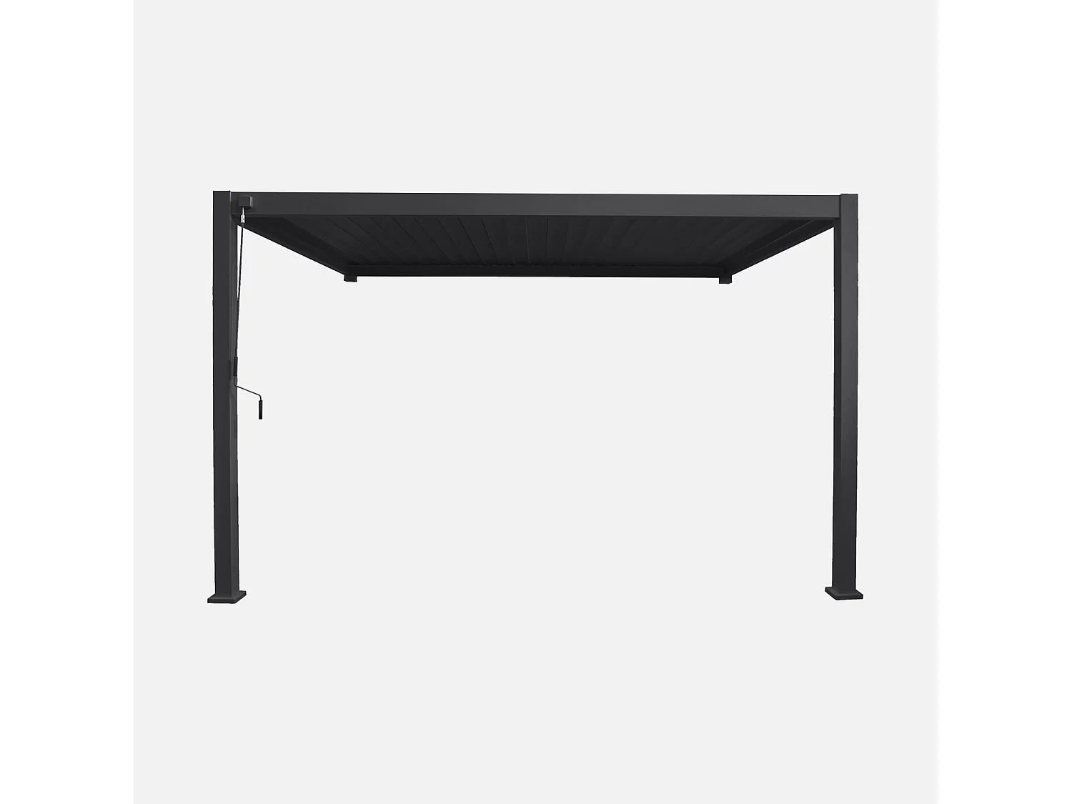 Pergola bioclimatica 3x4m in alluminio addossata, lame orientabili ,