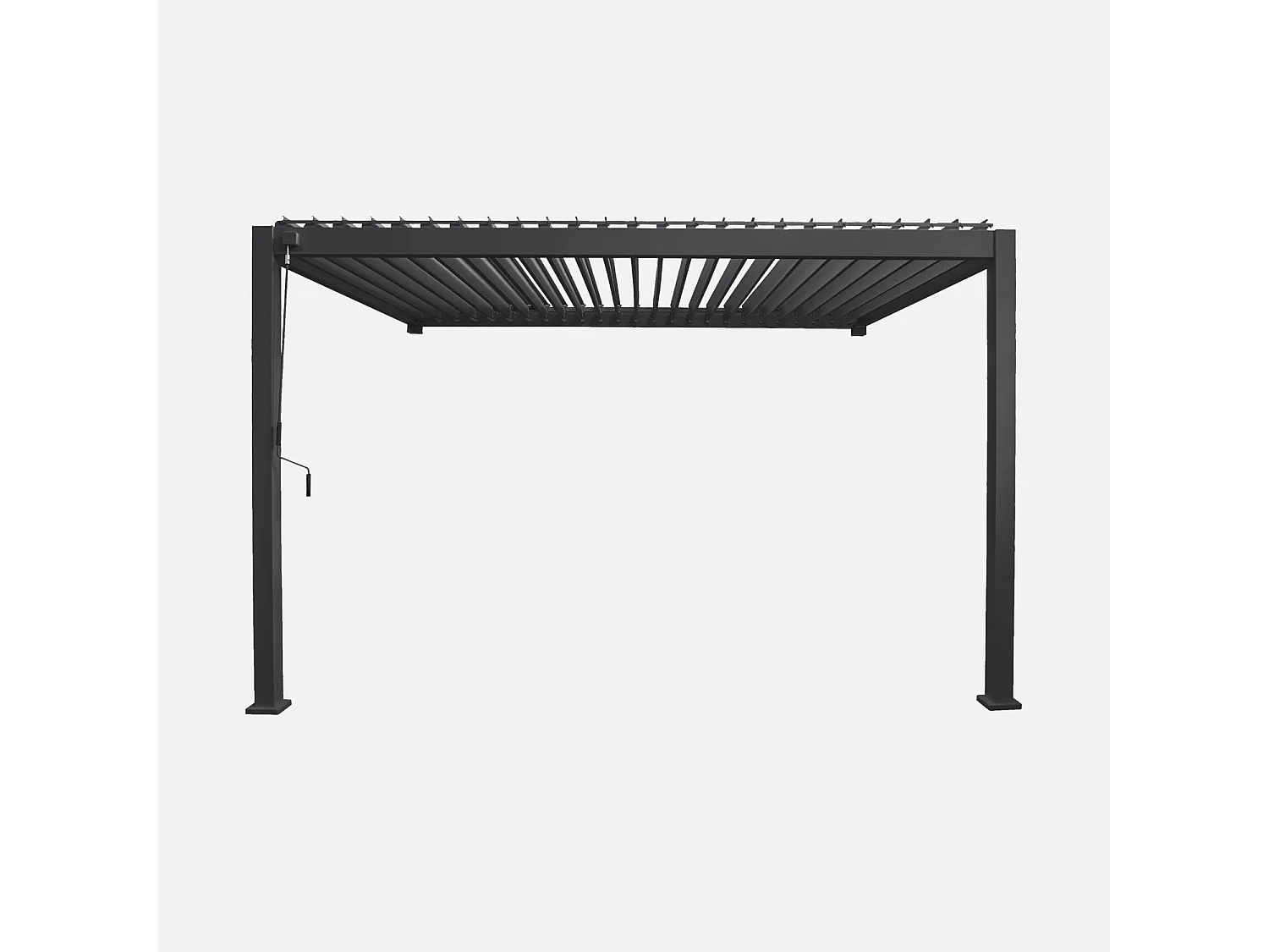 Pergola bioclimatica 3x4m in alluminio addossata, lame orientabili ,