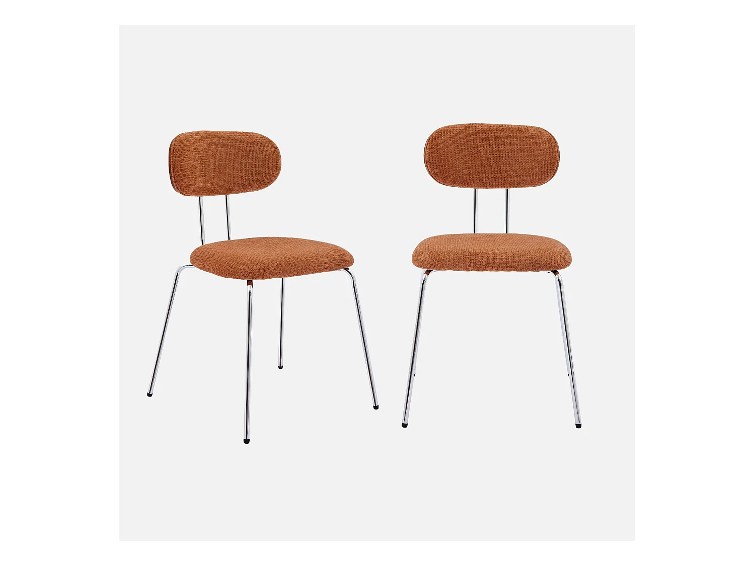 Set di 2 sedie decorative legno curvato tinto noce e tessuto