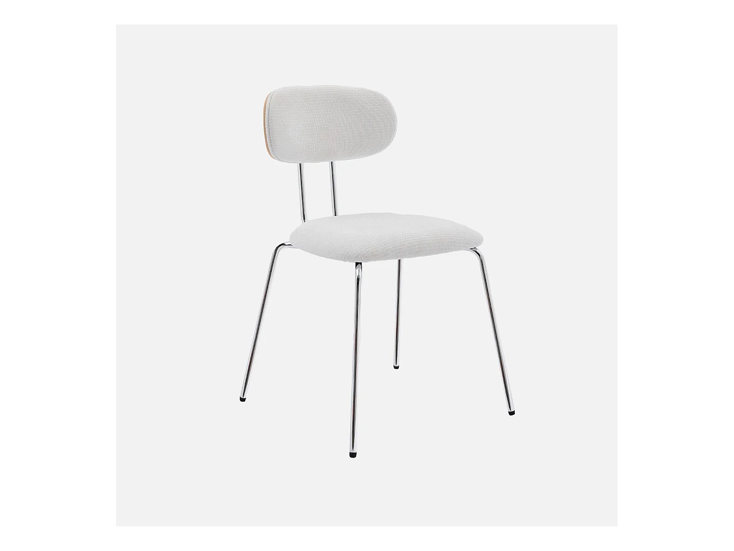 Silla de  tela repelente al agua y patas de metal cromado, set de 2