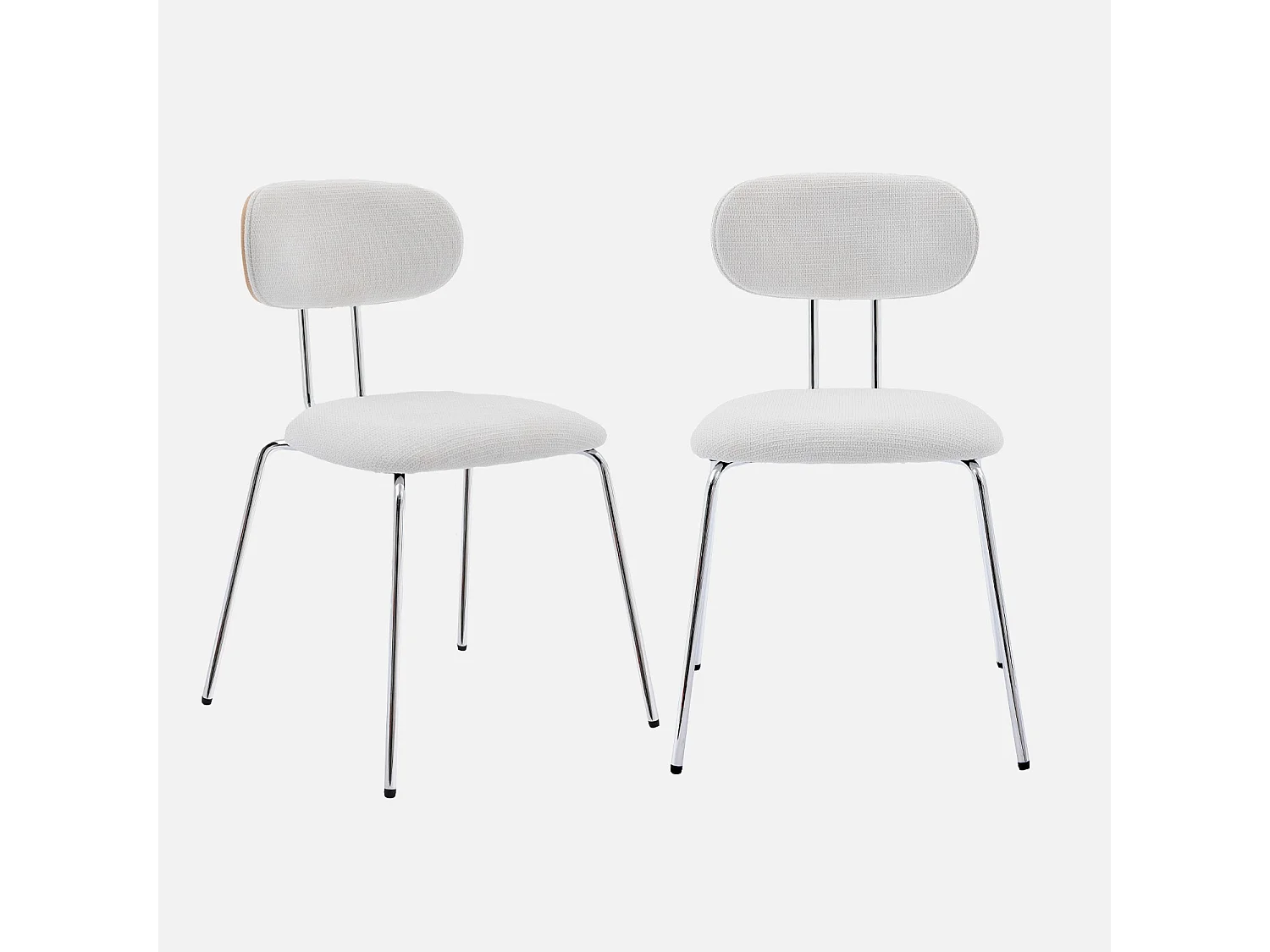 Set di 2 sedie legno curvato tinto quercia e tessuto idrorepellente