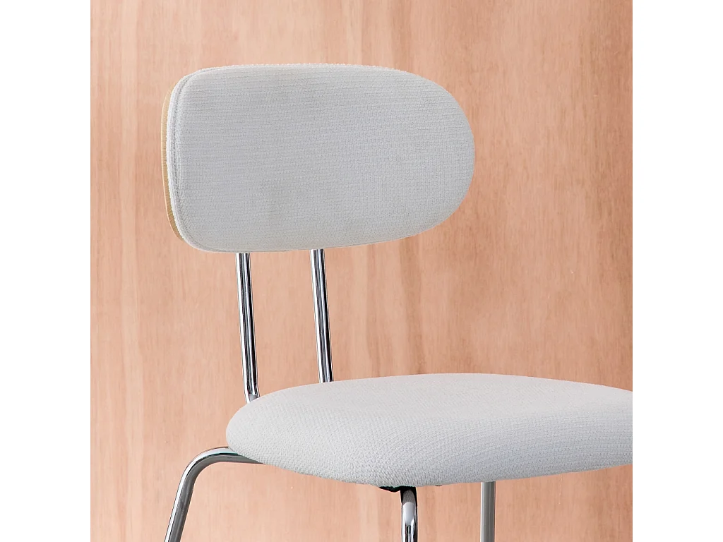 Set di 2 sedie legno curvato tinto quercia e tessuto idrorepellente