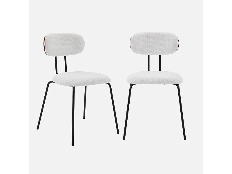 Silla decoración madera curvada teñida nogal y tela repelente al agua,