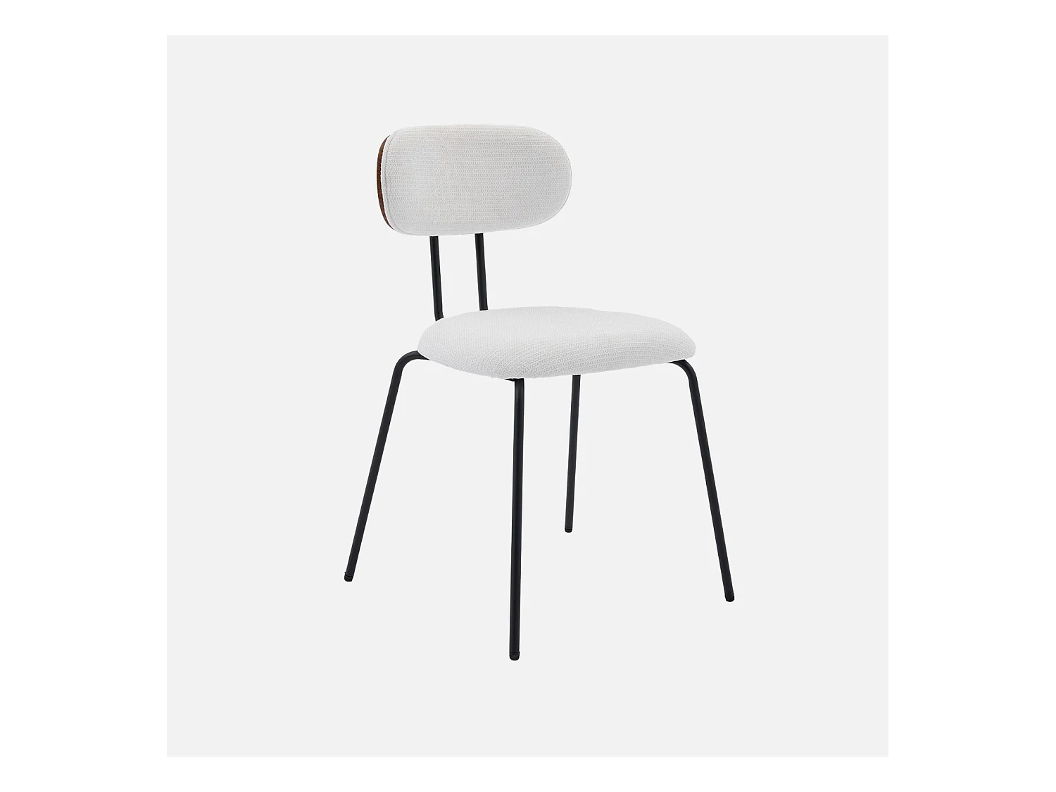 Silla decoración madera curvada teñida nogal y tela repelente al agua,