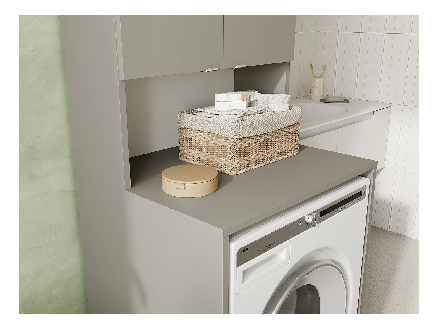 Armoire Haute LORA pour Lave-linge & Sèche-linge - 210x65x56/25 cm