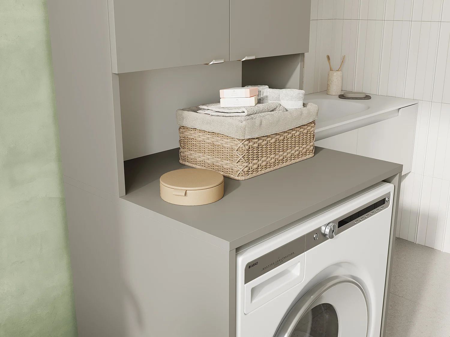 Armoire Haute LORA pour Lave-linge & Sèche-linge - 210x65x56/25 cm