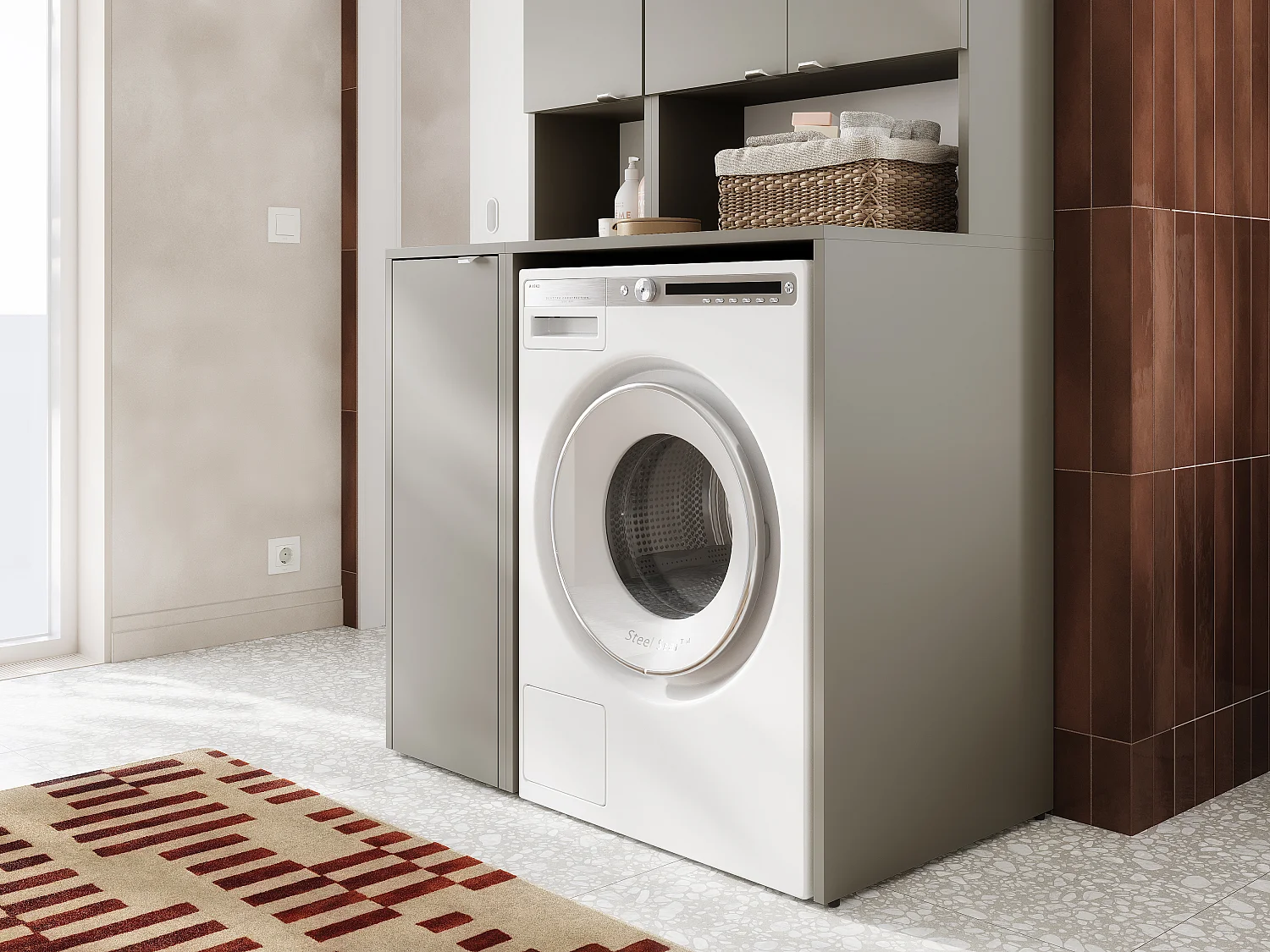 Armoire Haute LORA pour Lave-linge & Sèche-linge - 210x65x56/25 cm