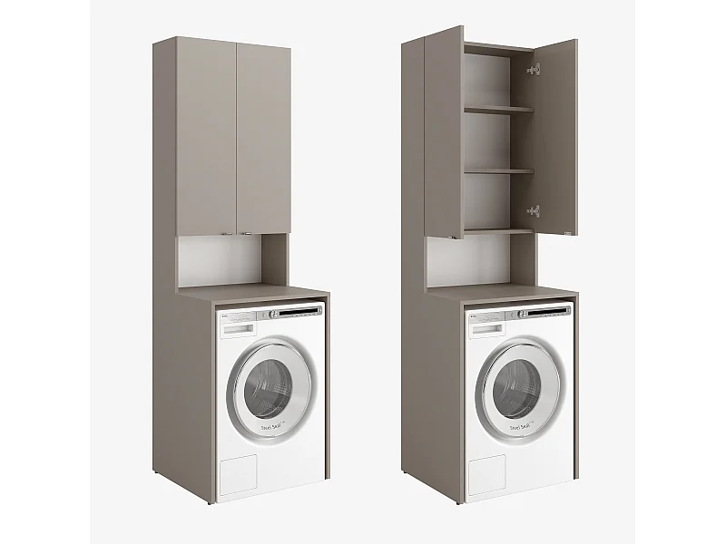 Hoge kast LORA voor wasmachine & droger – 210x65x56/25 cm