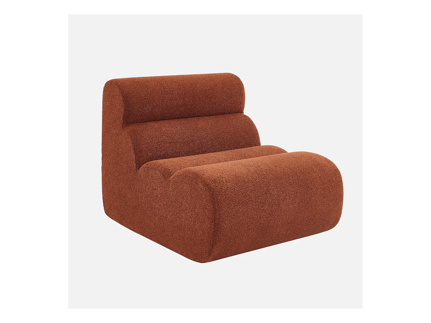 Sofá modular en borreguito texturizado, 2 plazas terracotta