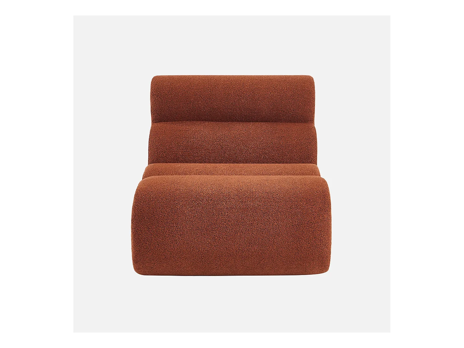 Sofá modular en borreguito texturizado, 2 plazas terracotta