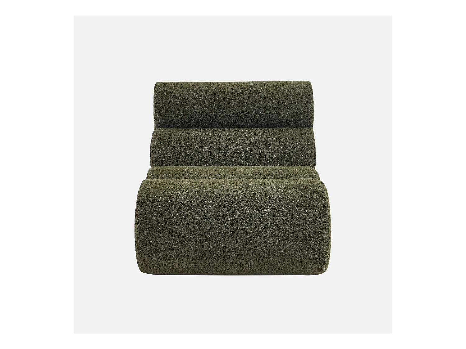 Sofá modular de borreguito texturizado, 3 plazas verde kaki