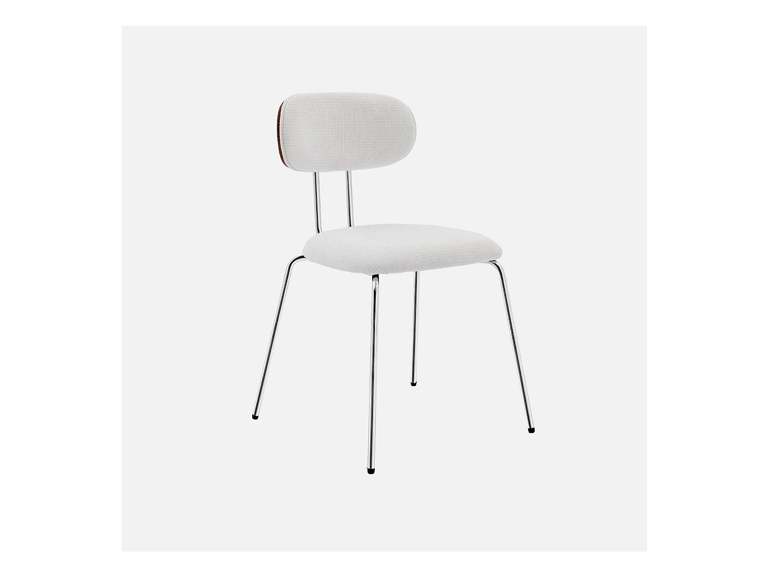 Set di 2 sedie decorative legno curvato tinto noce e tessuto