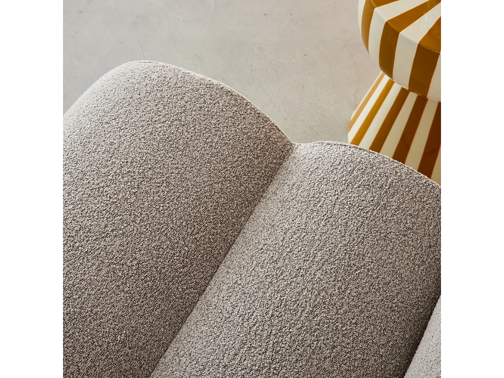 Divano modulare bouclé, 3 posti, beige