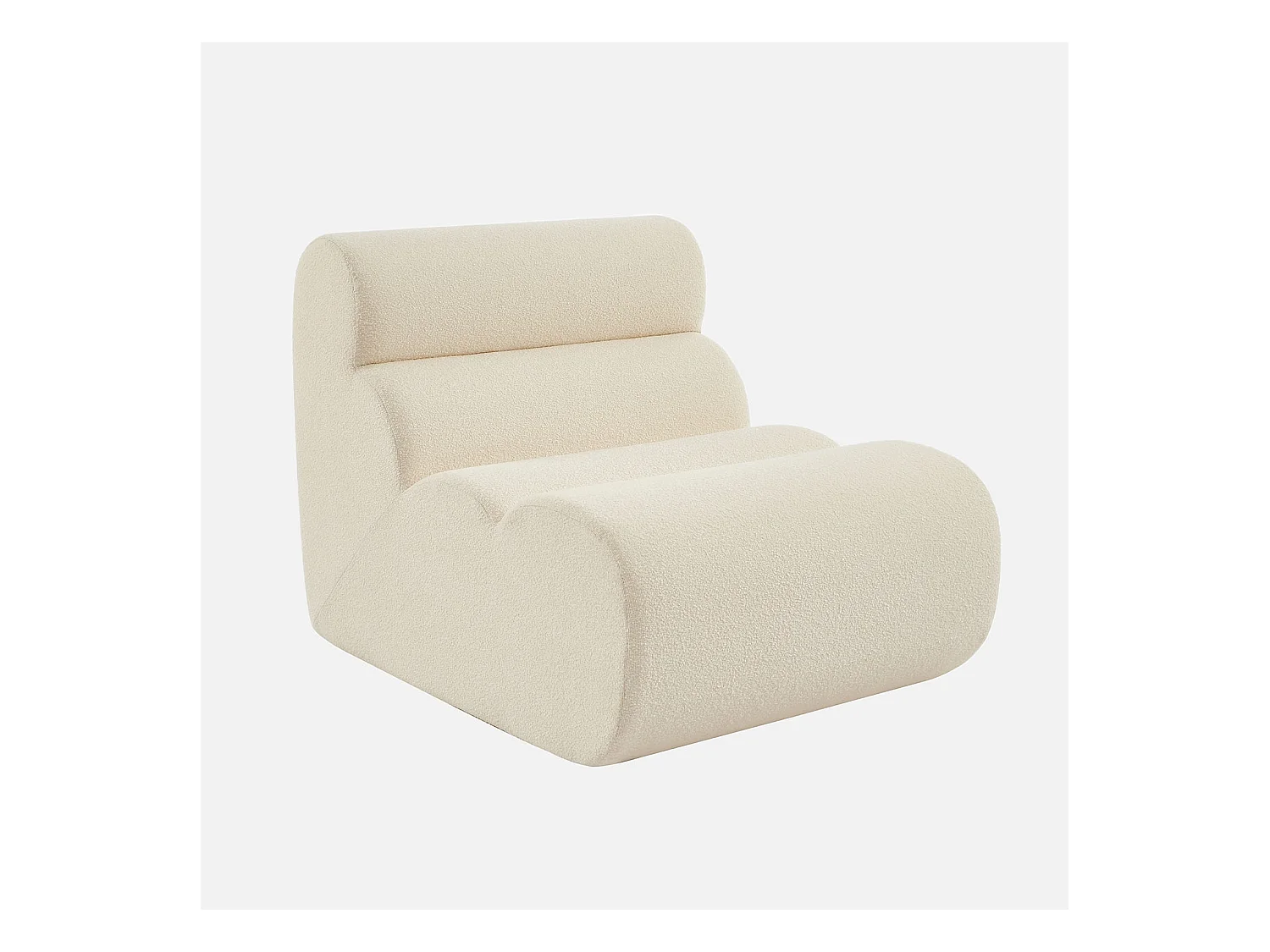 Sofá modular de borreguito texturizado, 3 plazas blanco