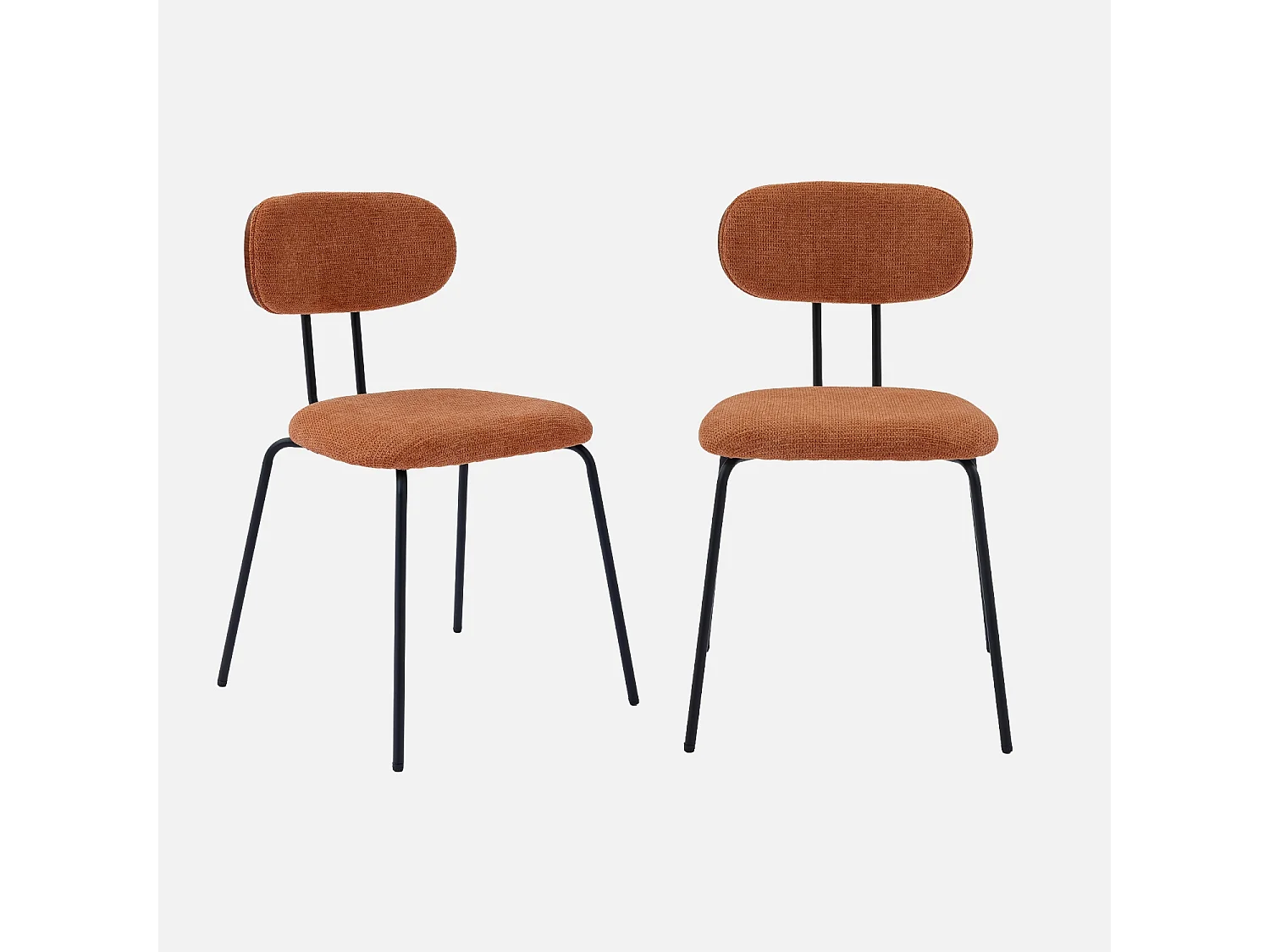 Set di 2 sedie decorazione legno curvato tinto noce e tessuto